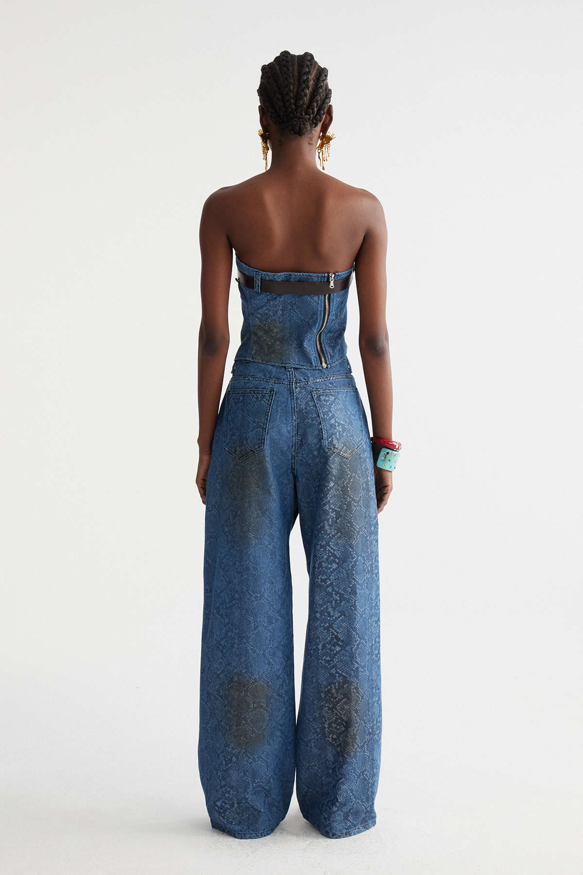 Inguna Snake Denim Pants Set