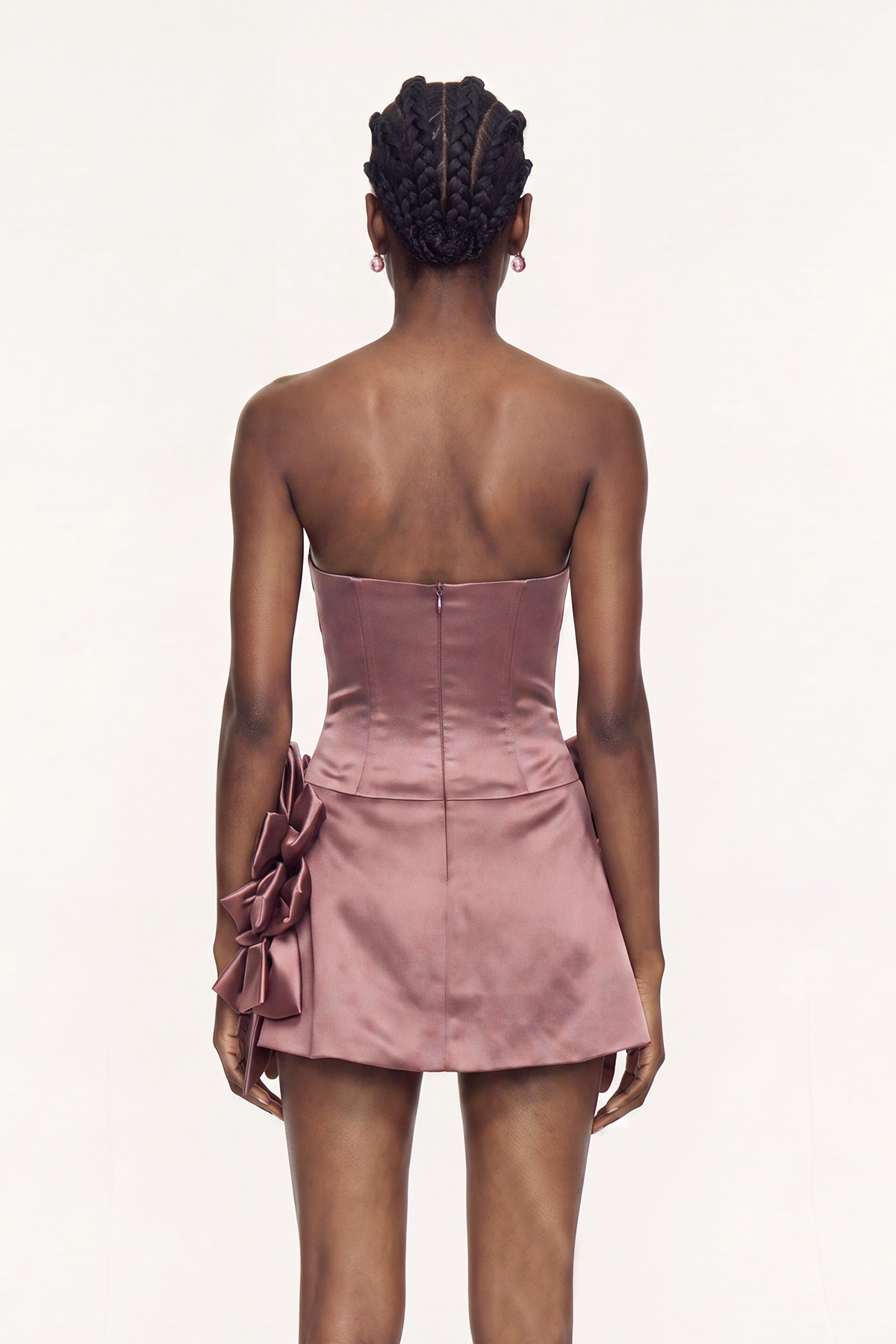 Ingvar Flower Strapless Mini Dress In Blush
