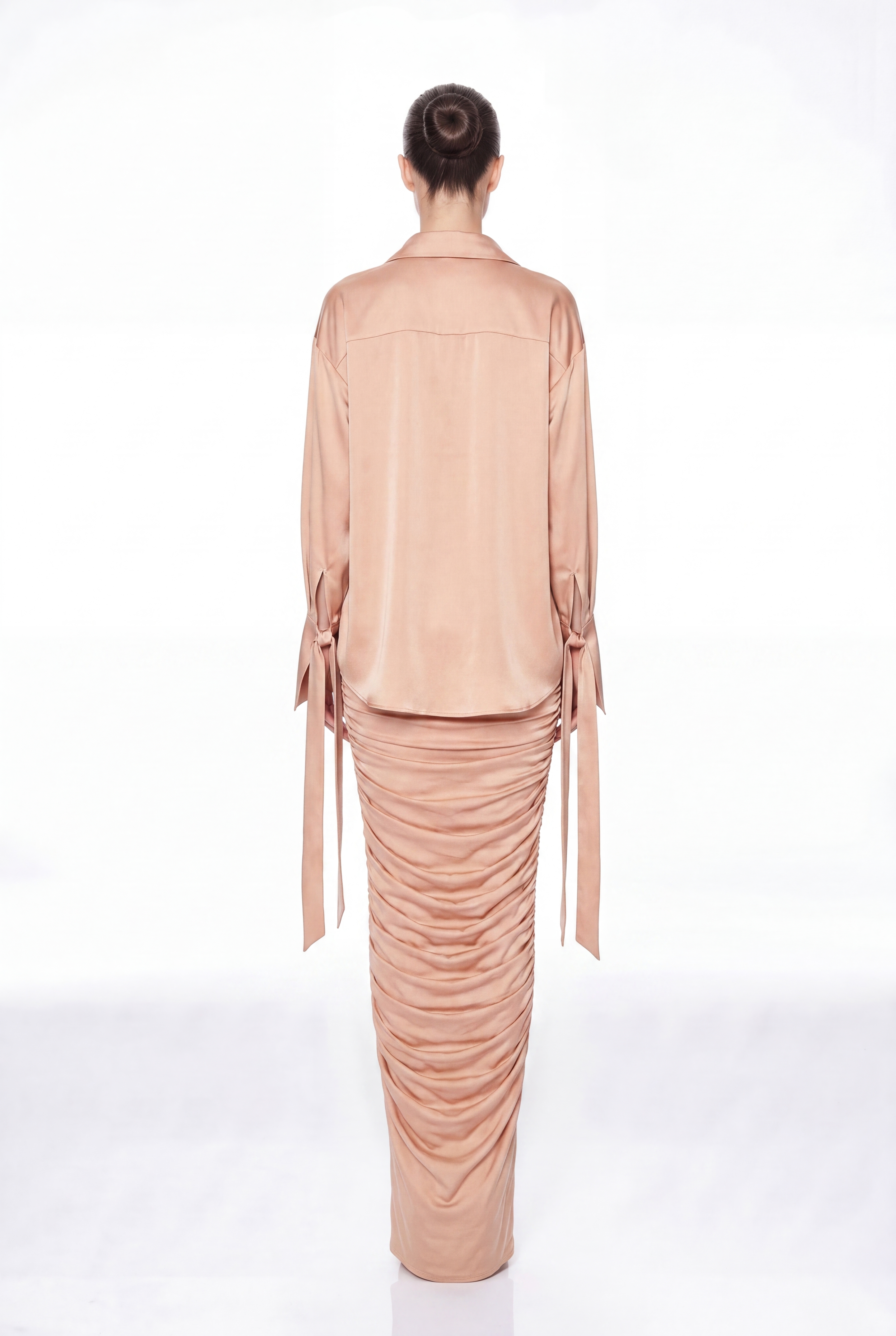 Ingvild Cutout Draped Maxi Shirt Dress