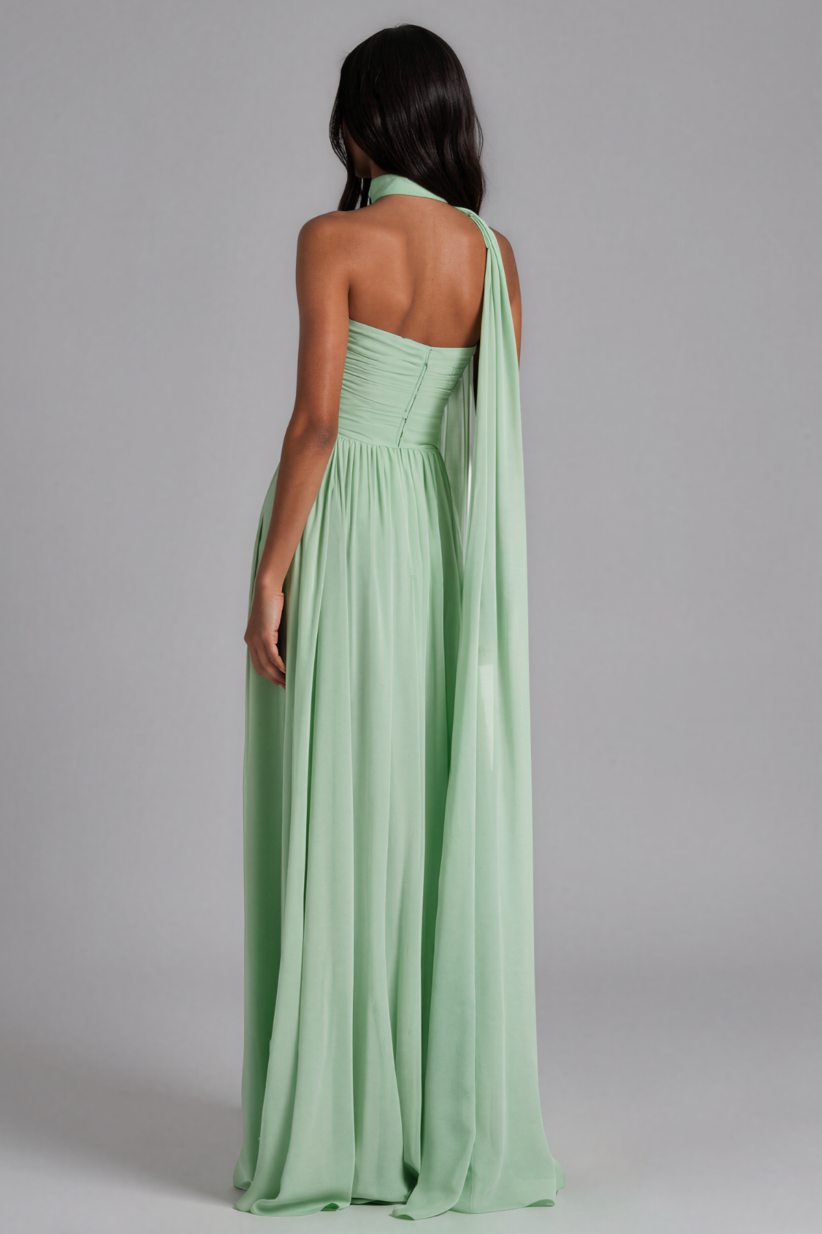 Inha Strapless Ruch Scarf Maxi Dress