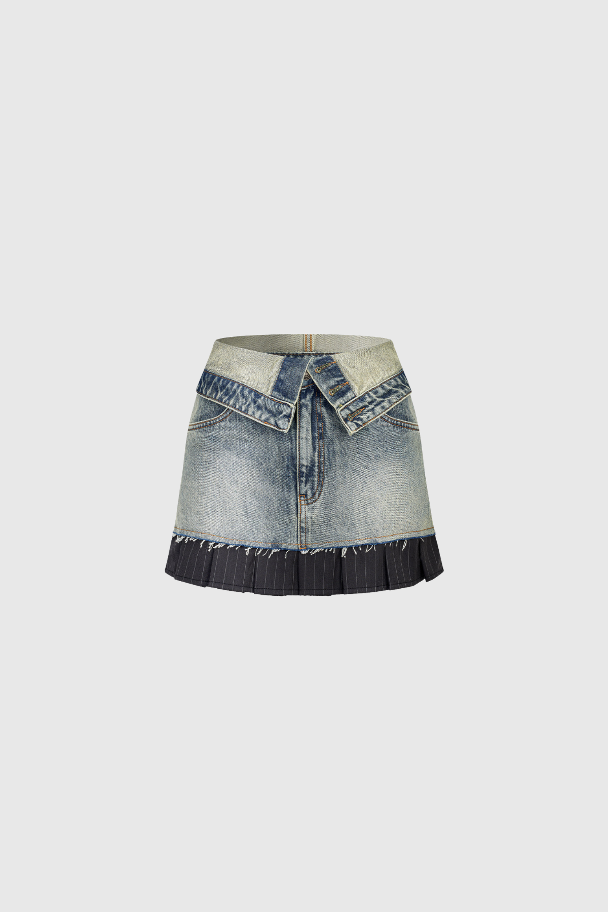 Inja Deconstruct Denim Mini Skirt