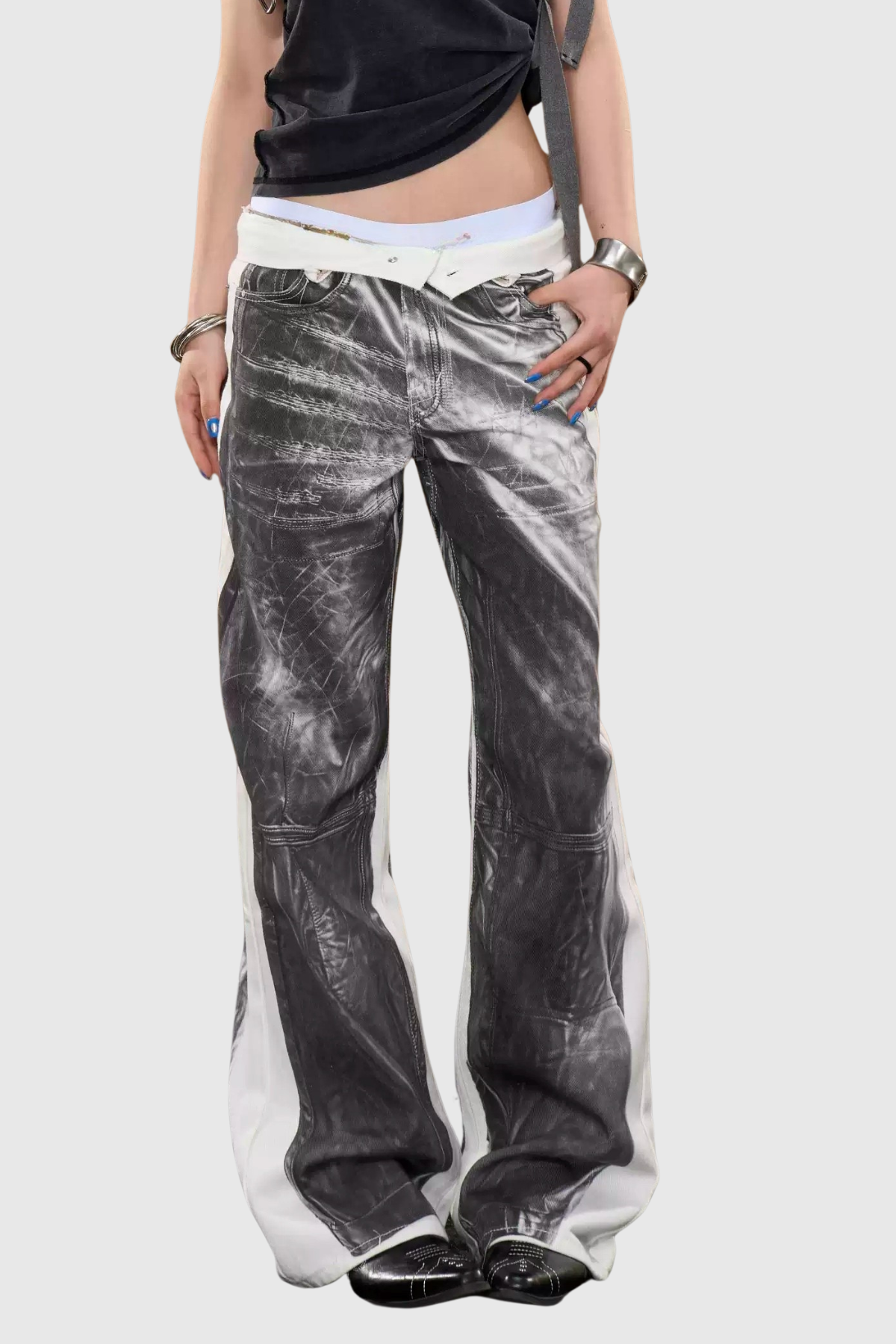 Inkeri Print Deconstruct Jeans