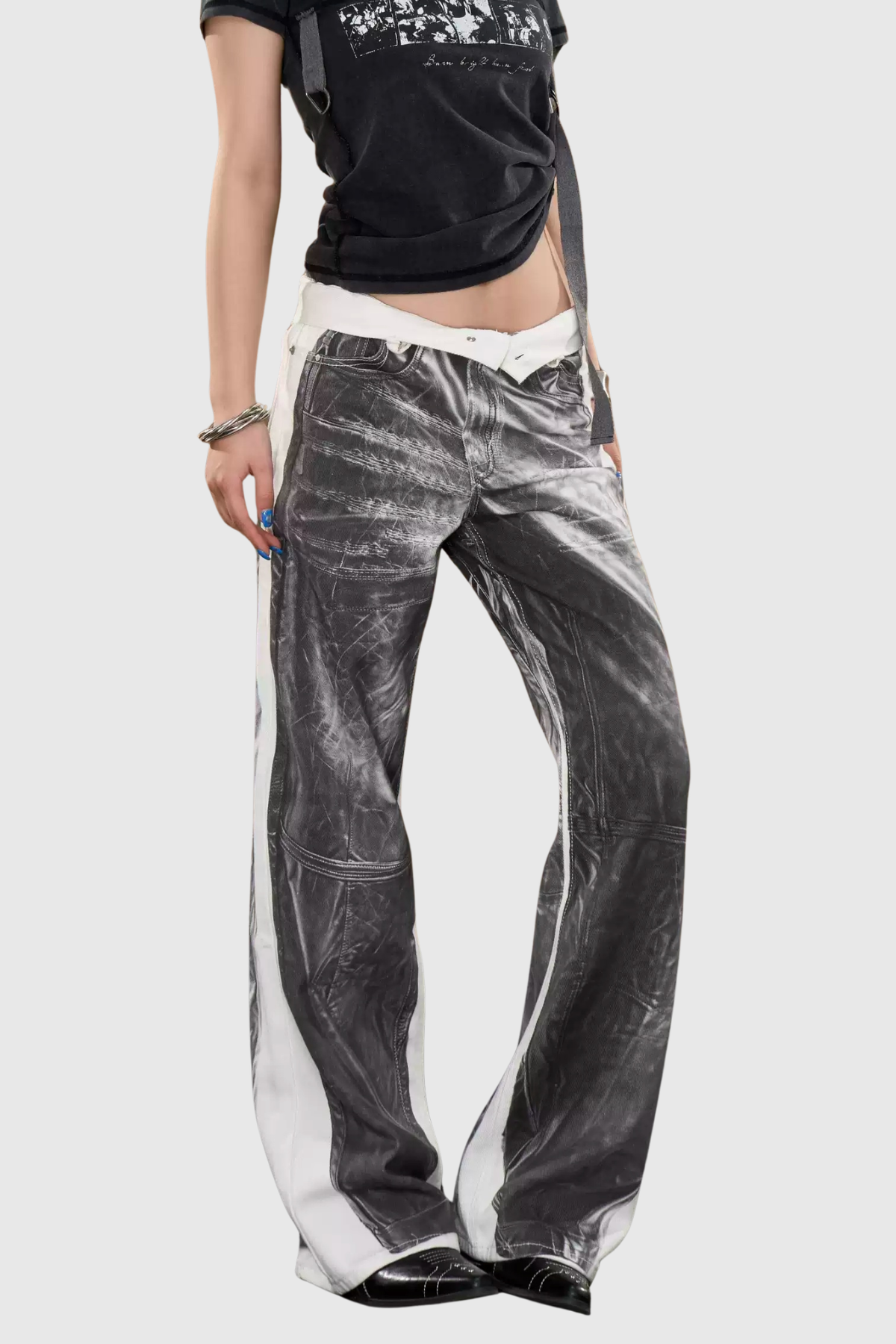 Inkeri Print Deconstruct Jeans