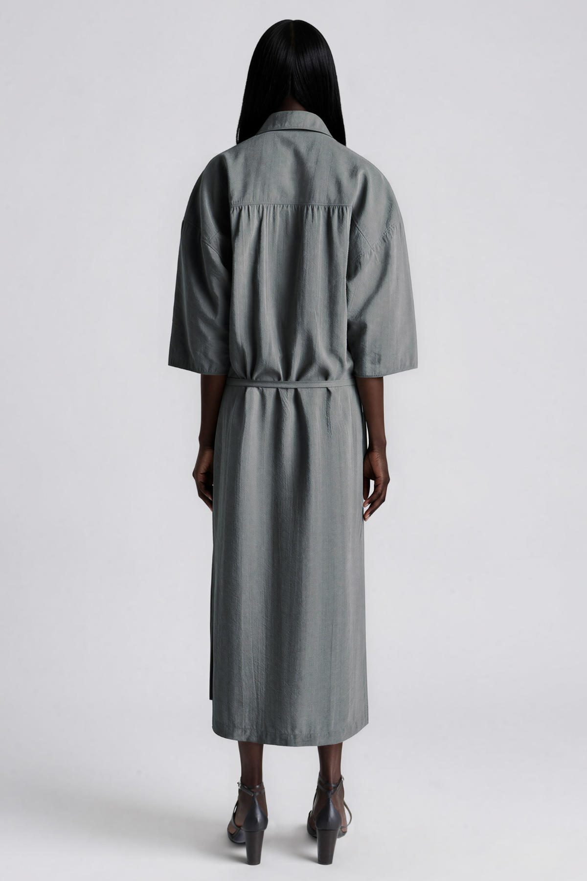Innocent Lapel Oversized Maxi Dress