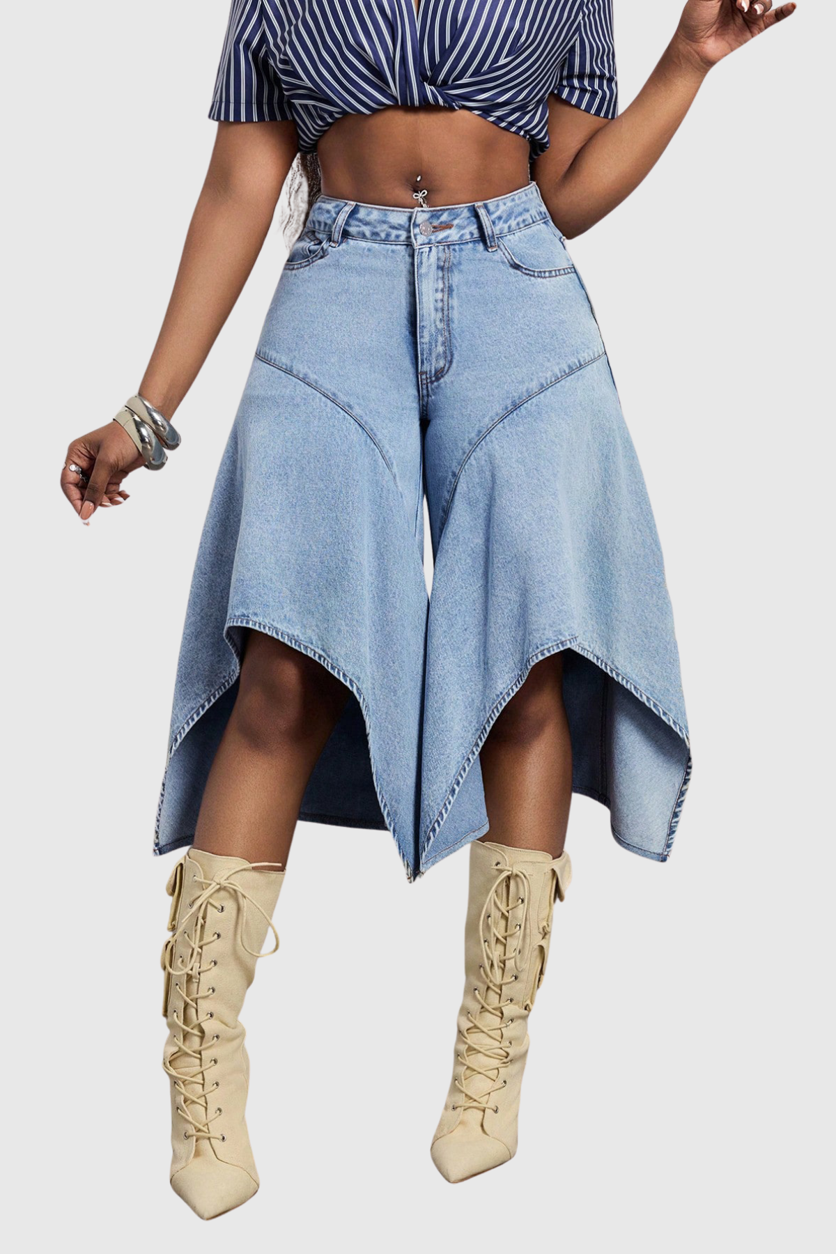 Innocenzo Ruffle Capri Jeans