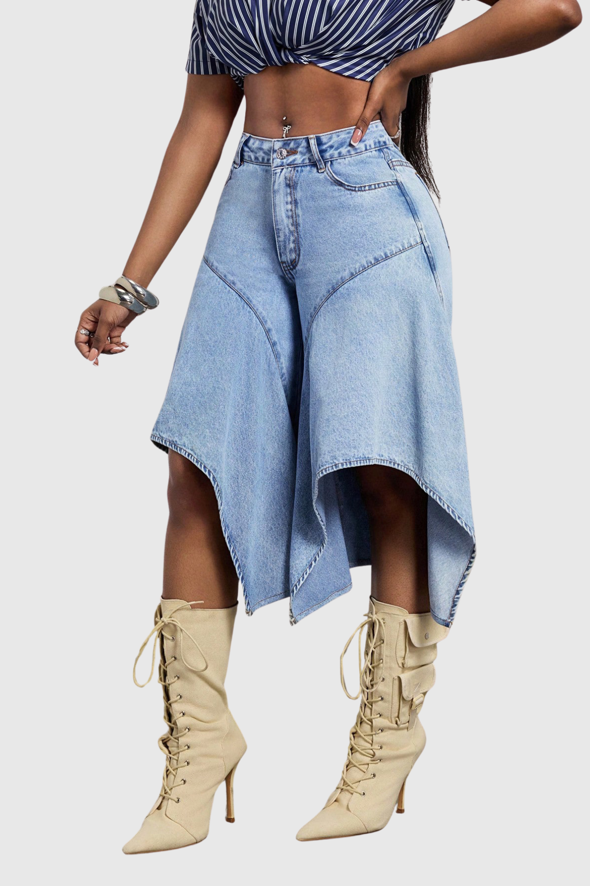 Innocenzo Ruffle Capri Jeans