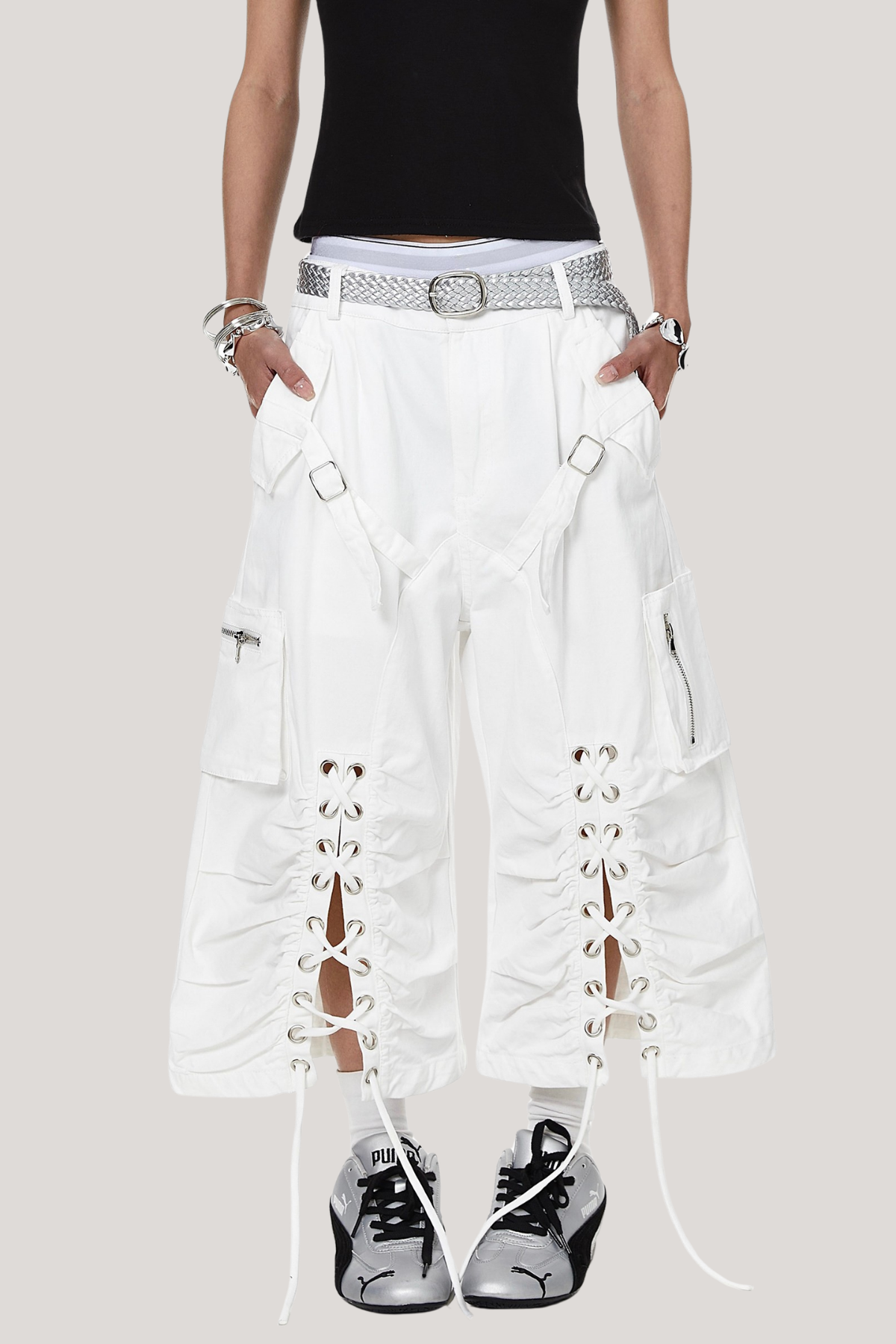 Inocencia Lace Up Capri Pants