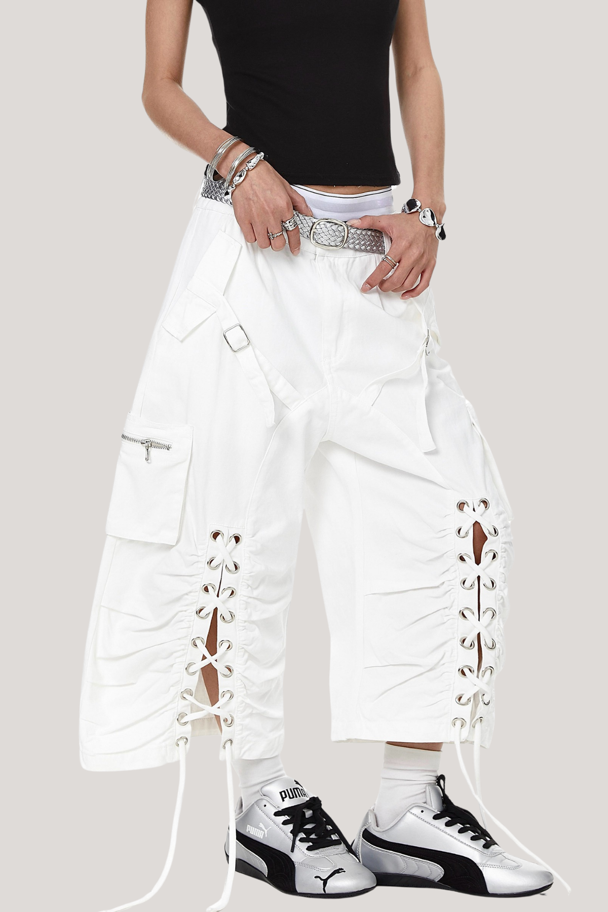 Inocencia Lace Up Capri Pants