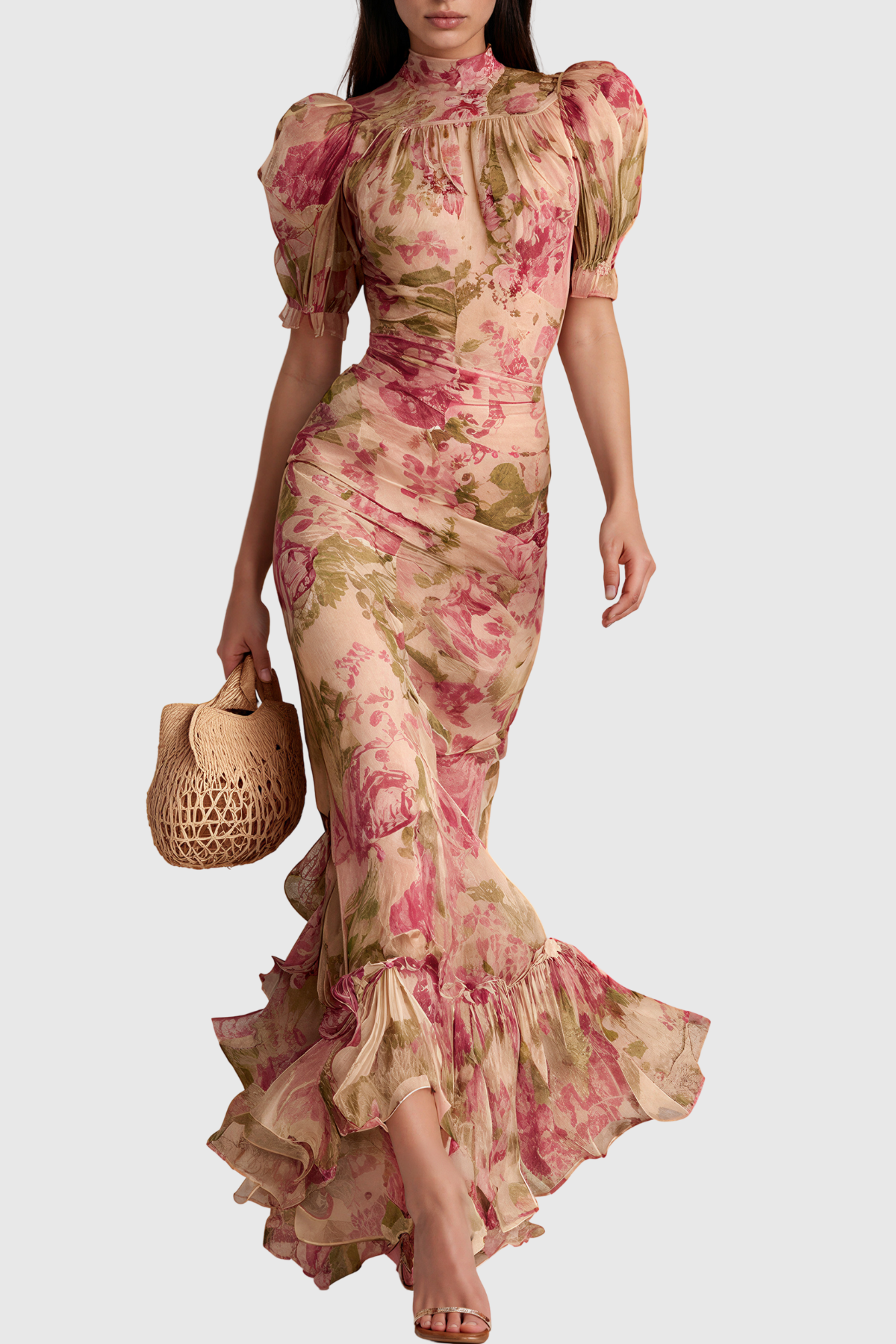 Inola Puff Sleeve Floral Maxi Dress