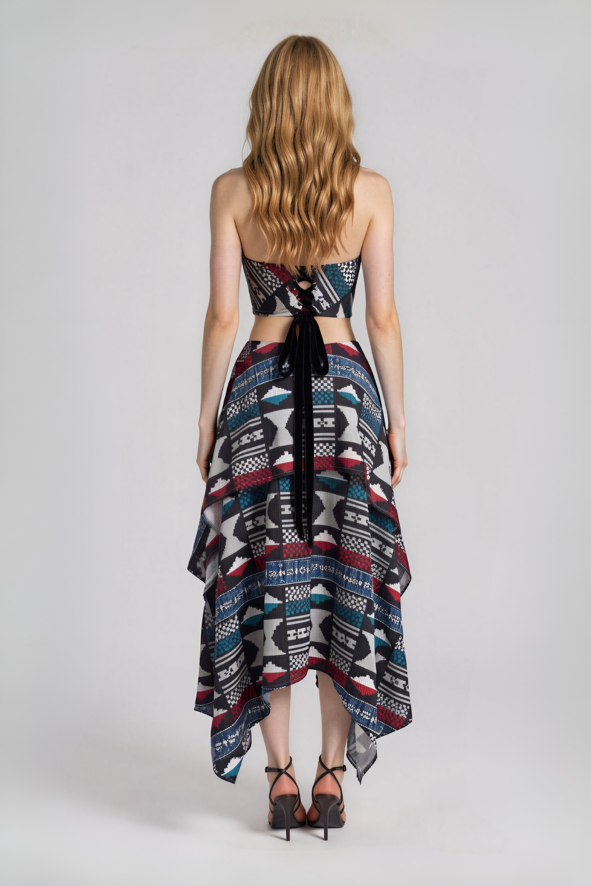 Inta  Strapless Print Skirt Set