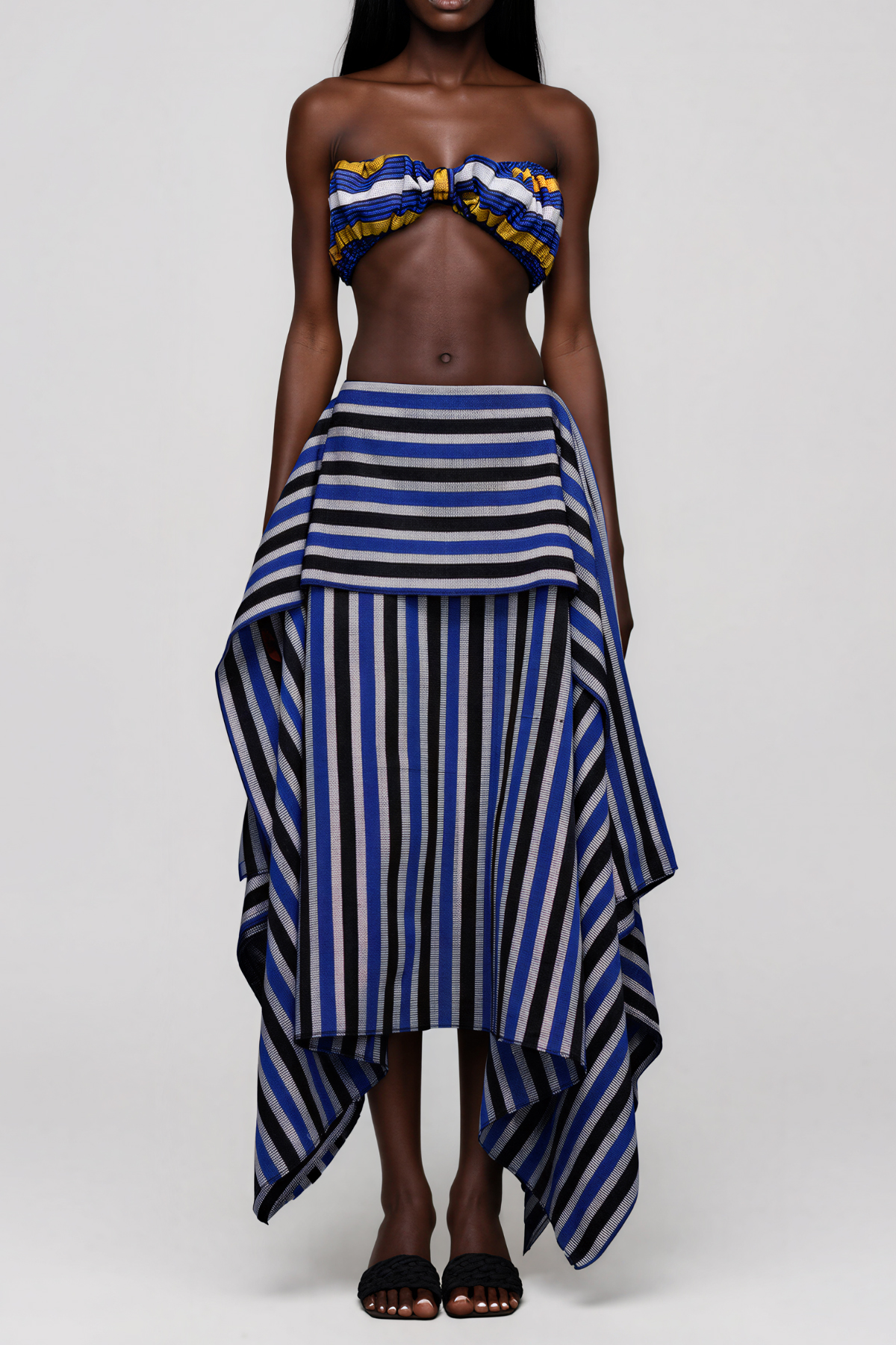 Inta Stripe Ruch Skirt Set