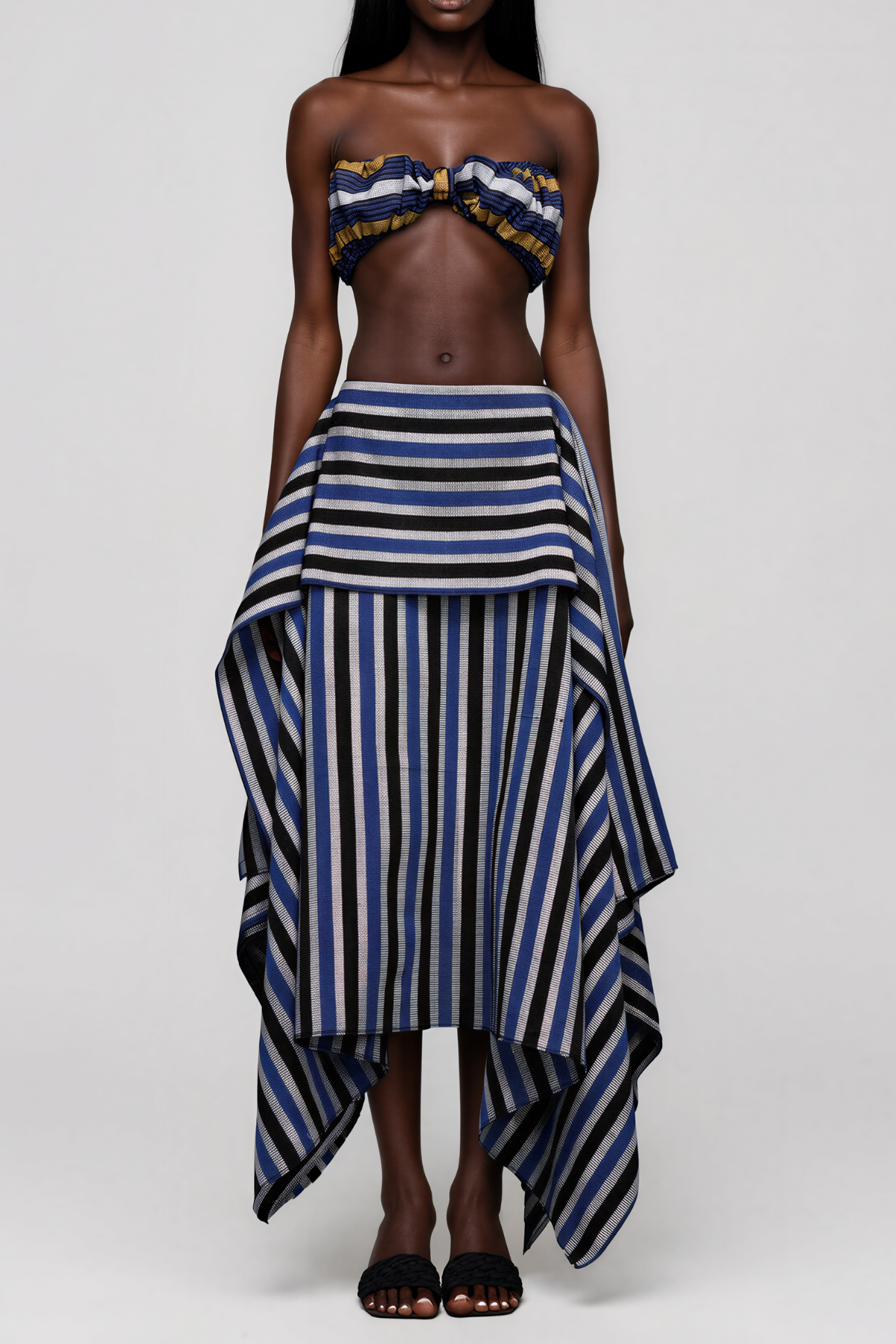 Inta Stripe Ruch Skirt Set