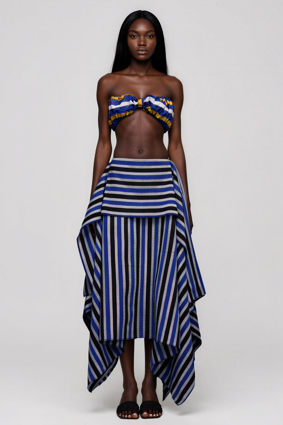 Inta Stripe Ruch Skirt Set