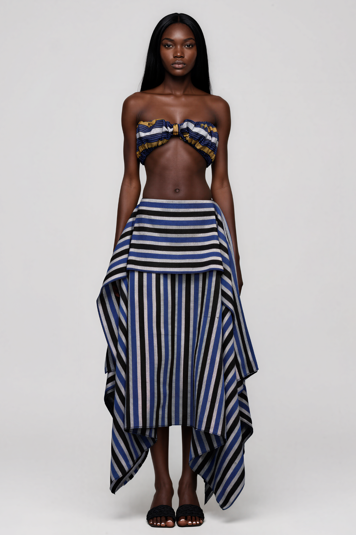 Inta Stripe Ruch Skirt Set