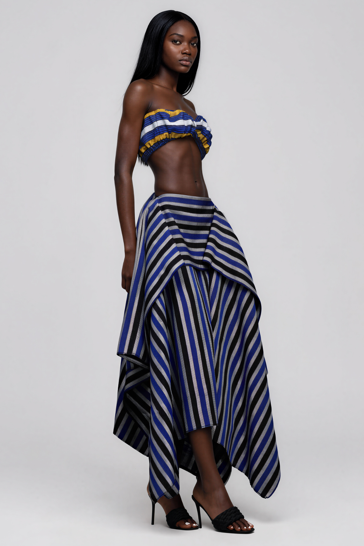 Inta Stripe Ruch Skirt Set