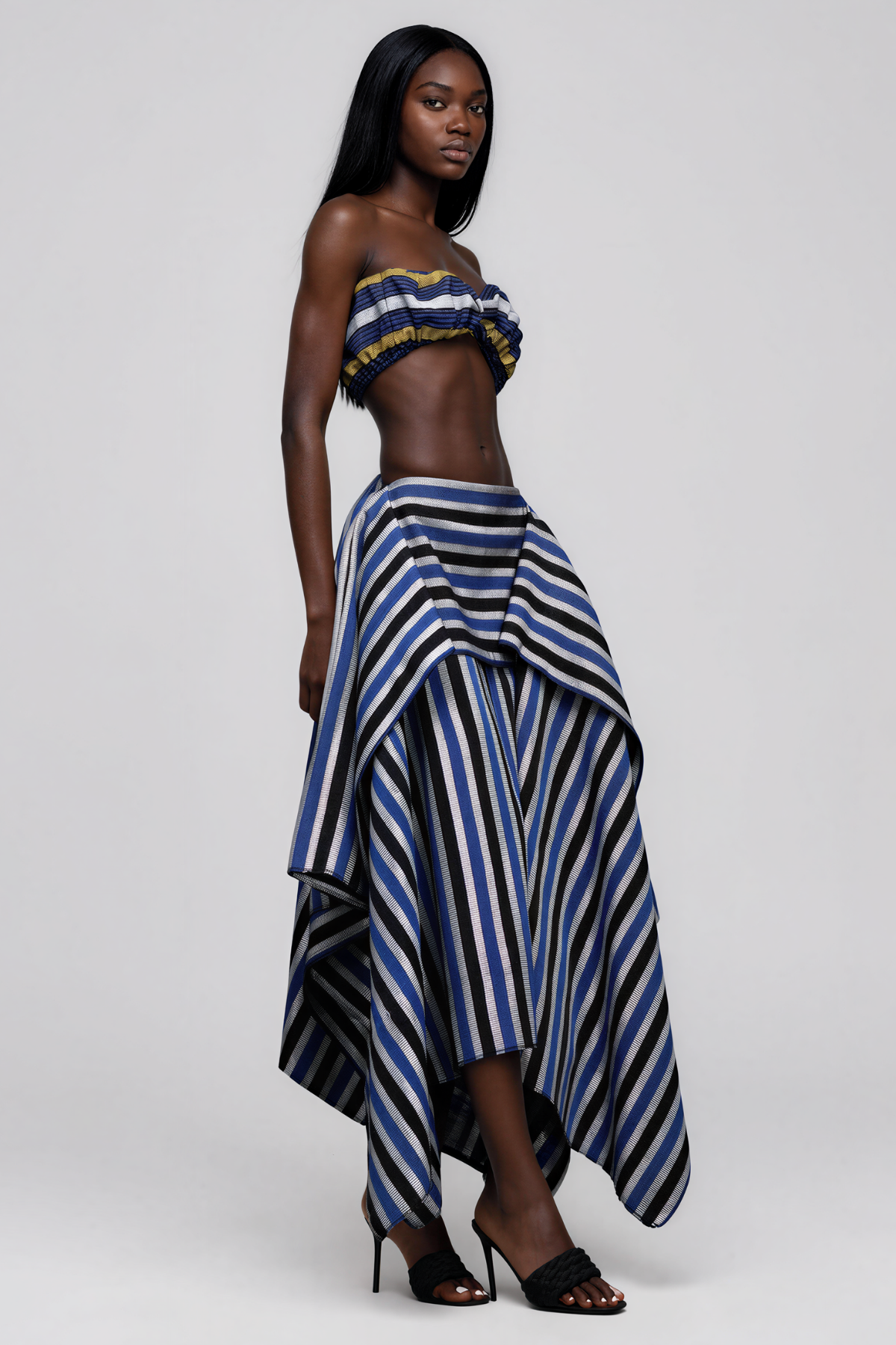 Inta Stripe Ruch Skirt Set