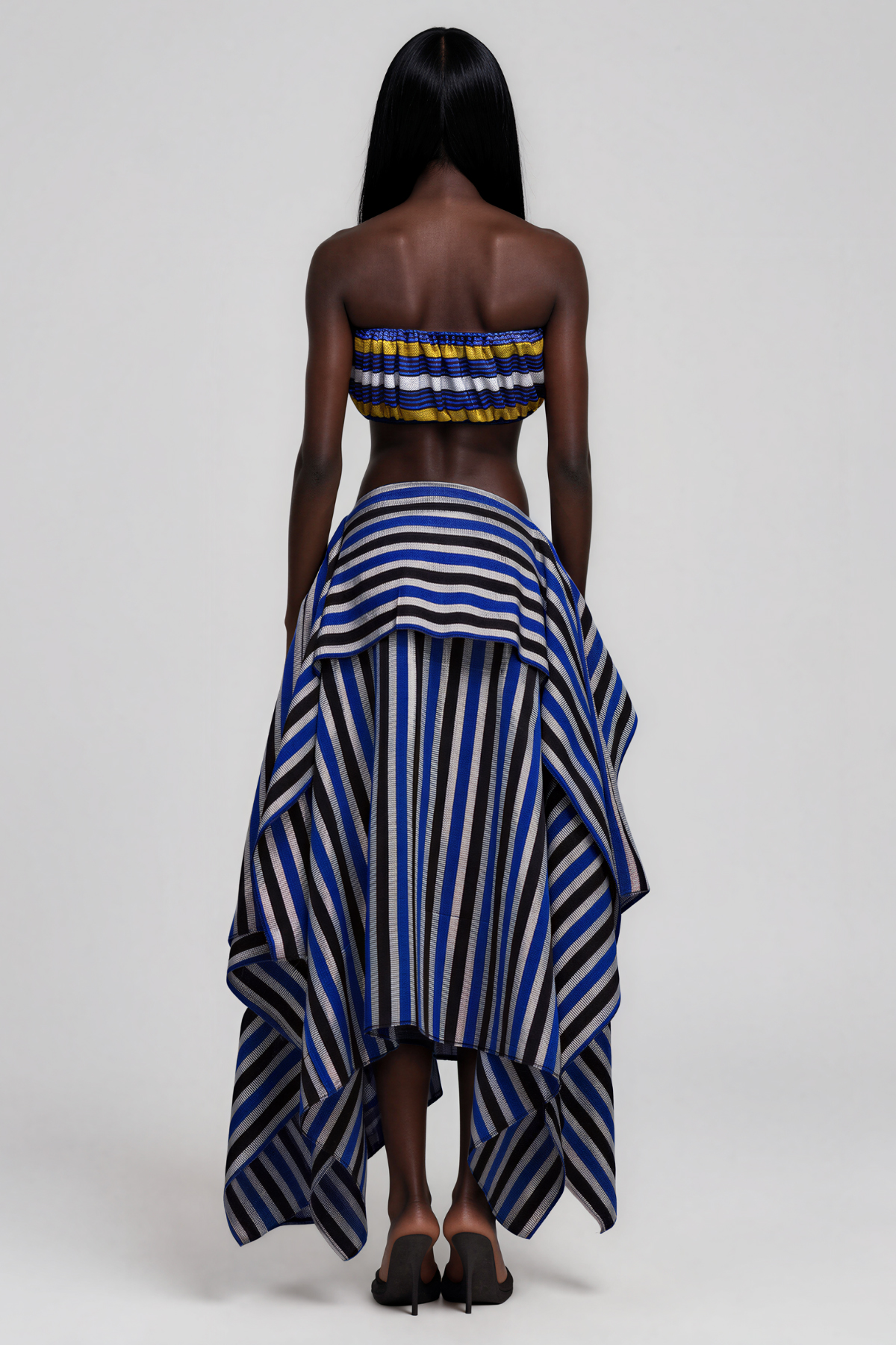 Inta Stripe Ruch Skirt Set