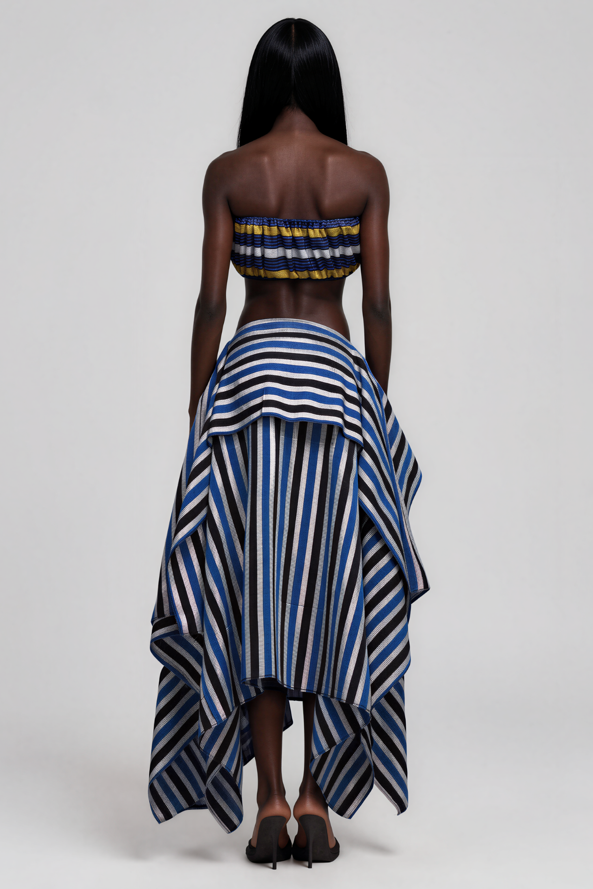 Inta Stripe Ruch Skirt Set