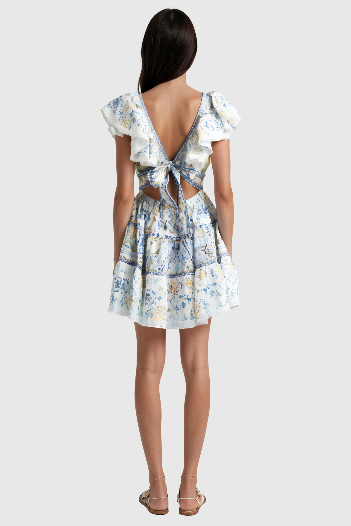 Intira Plunge Ruffle Mini Dress