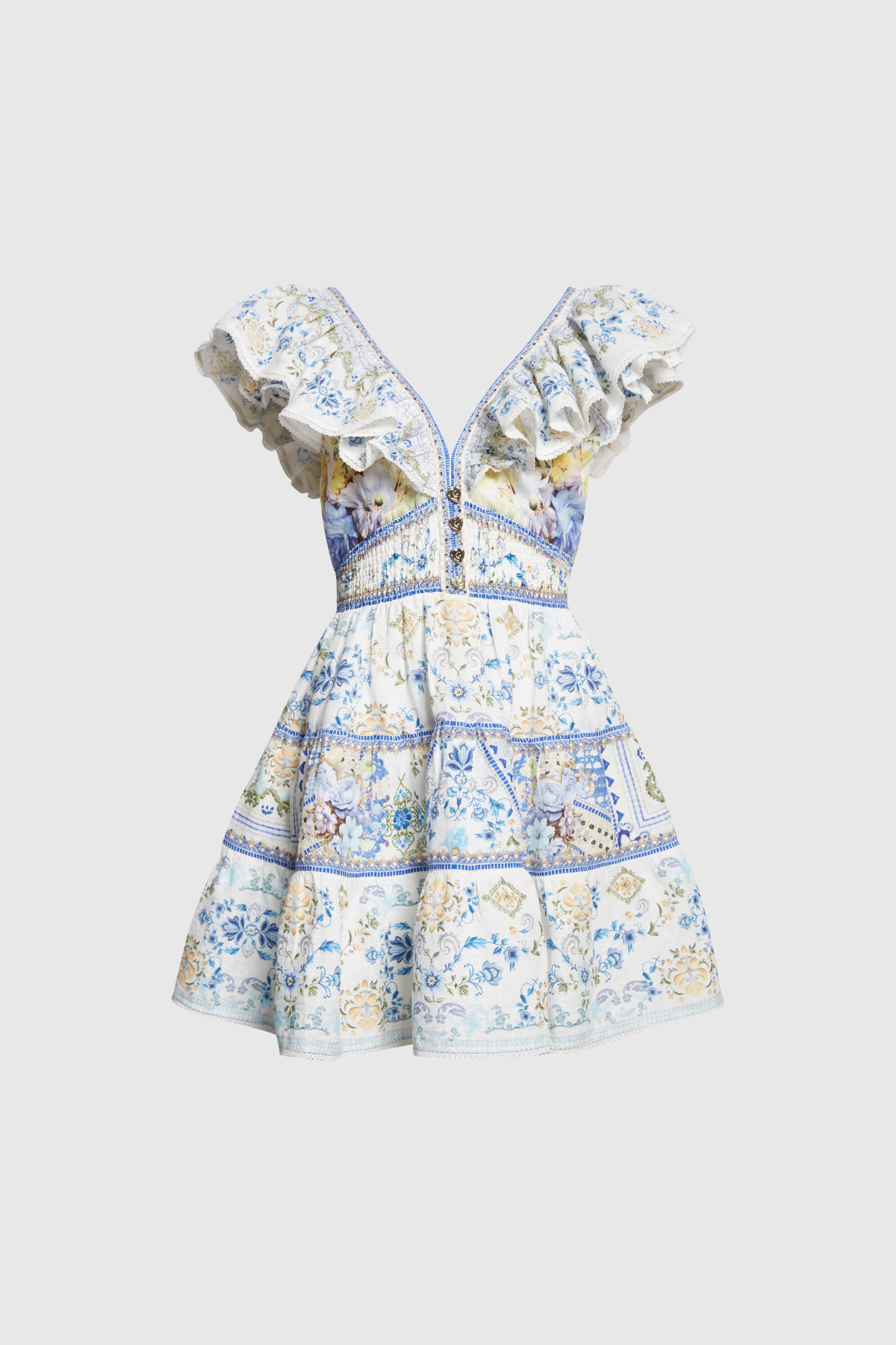 Intira Plunge Ruffle Mini Dress