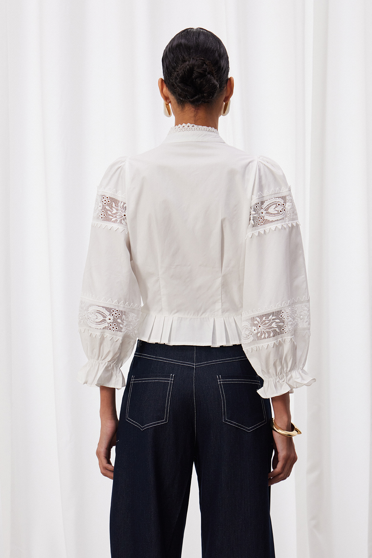 Into Balloon Sleeve Embroidered Top