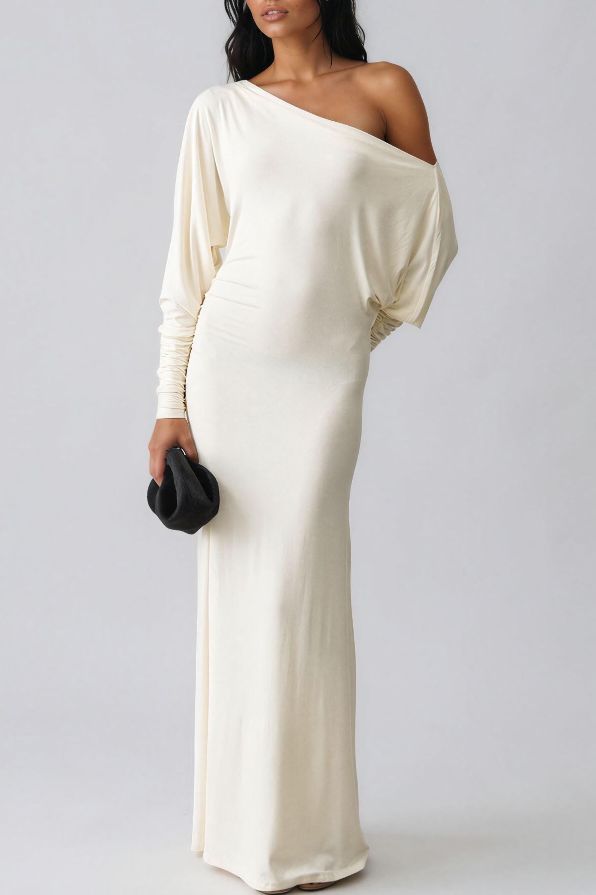 Inunnguaq Long Sleeve Ruch Maxi Dress