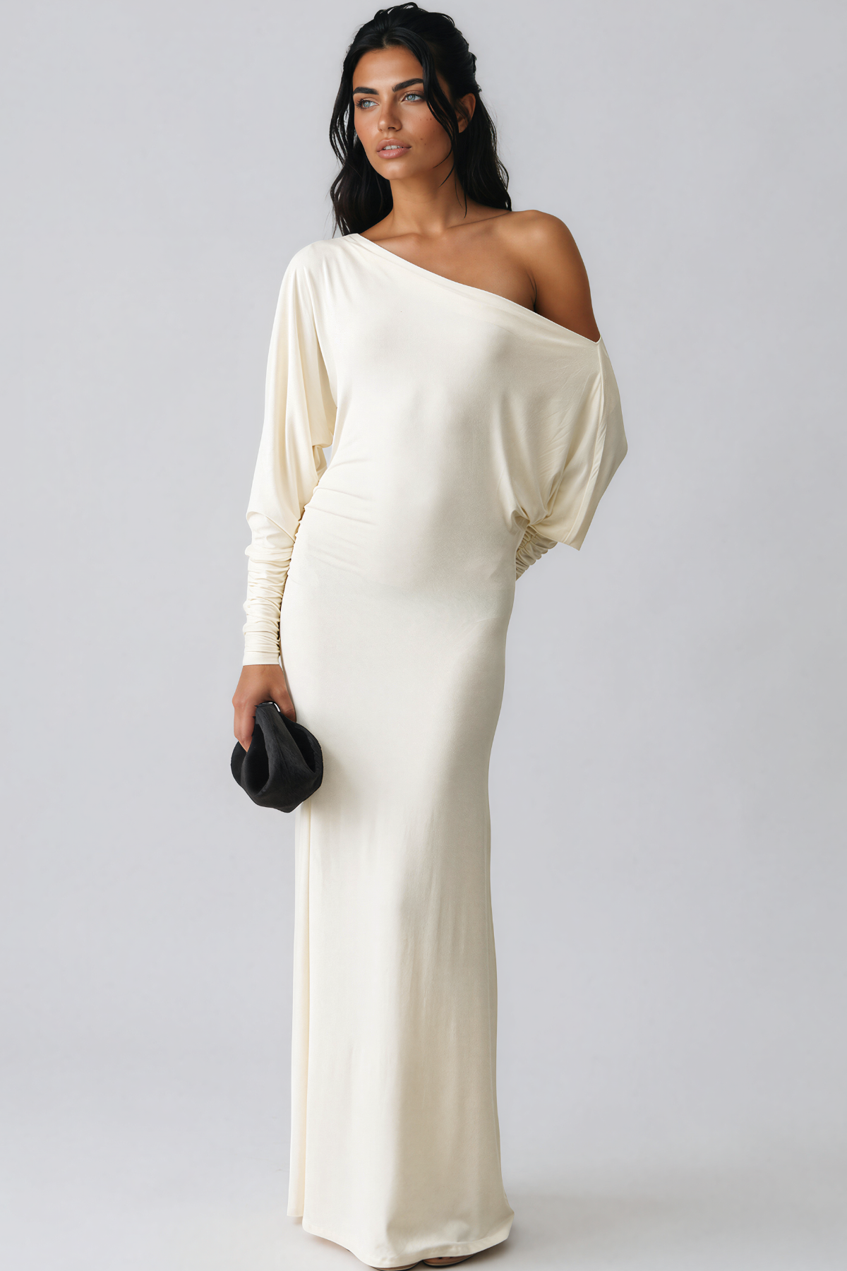 Inunnguaq Long Sleeve Ruch Maxi Dress