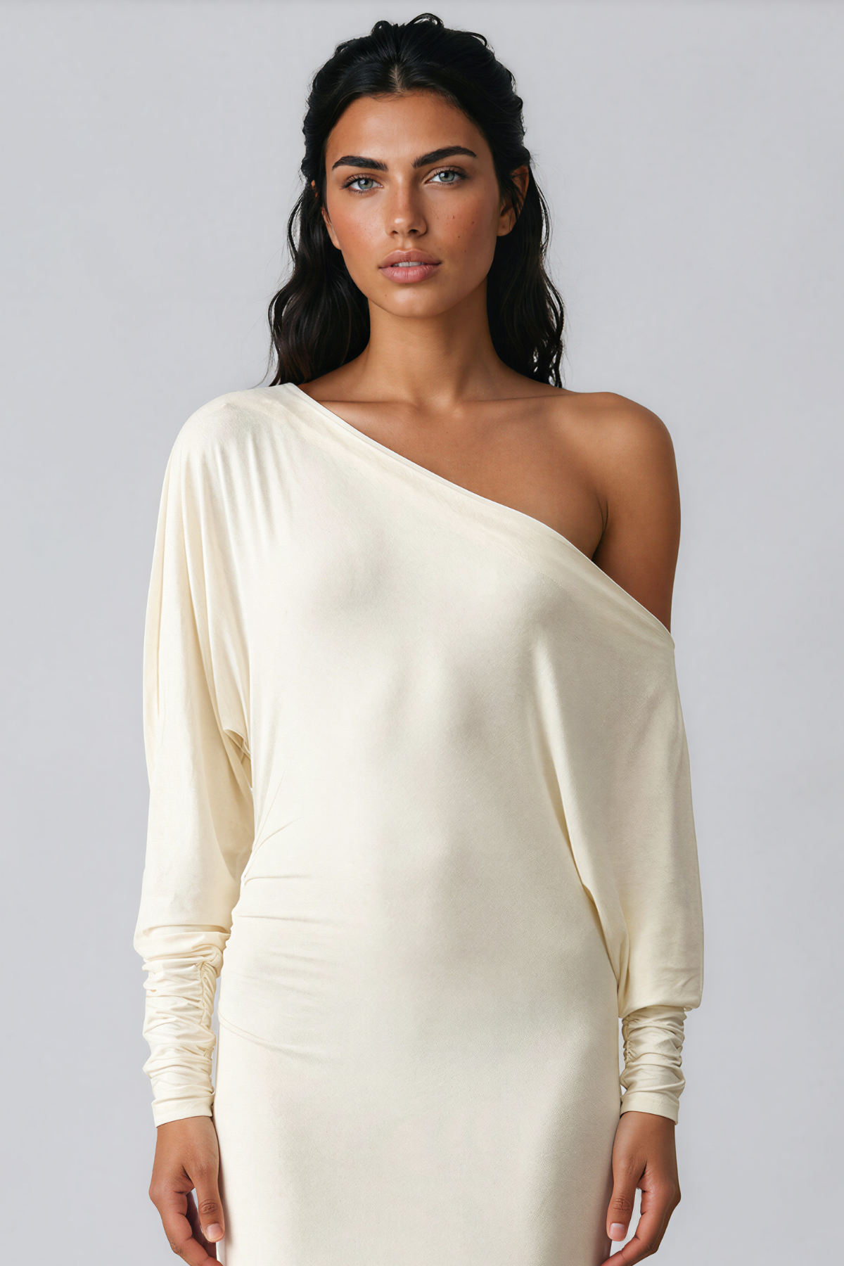 Inunnguaq Long Sleeve Ruch Maxi Dress