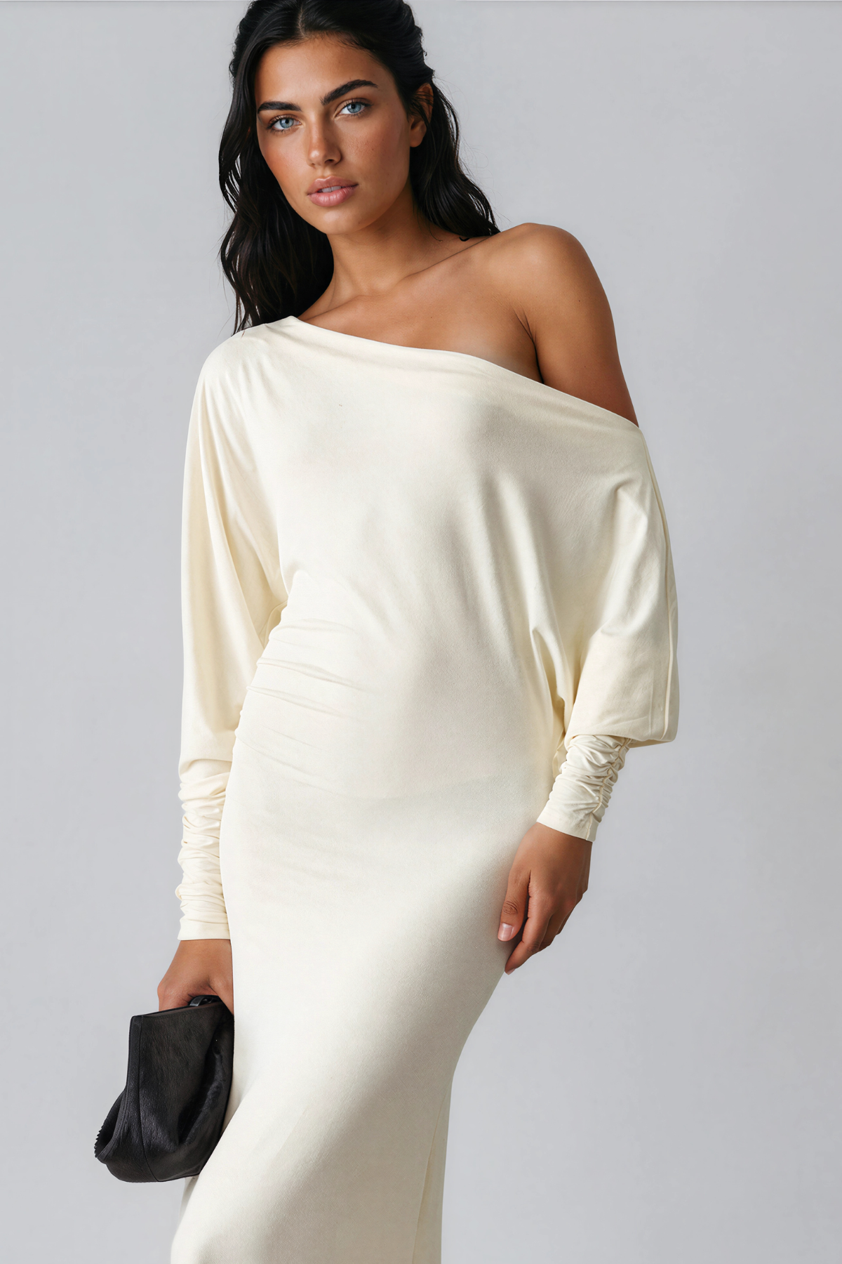 Inunnguaq Long Sleeve Ruch Maxi Dress