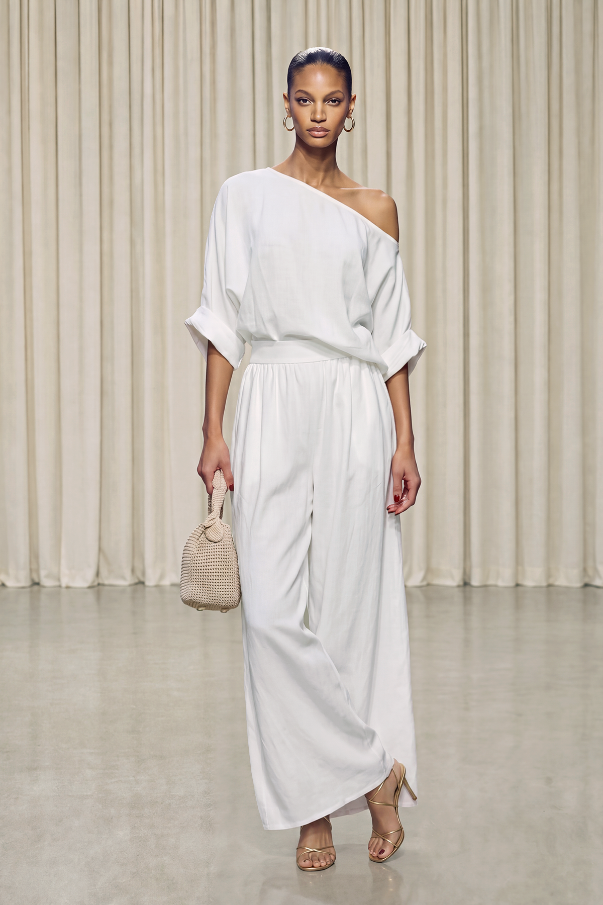 Inunnguaq One Shoulder Ruch Pants Set