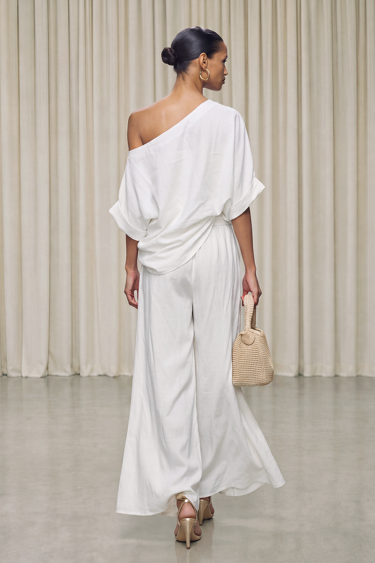 Inunnguaq One Shoulder Ruch Pants Set
