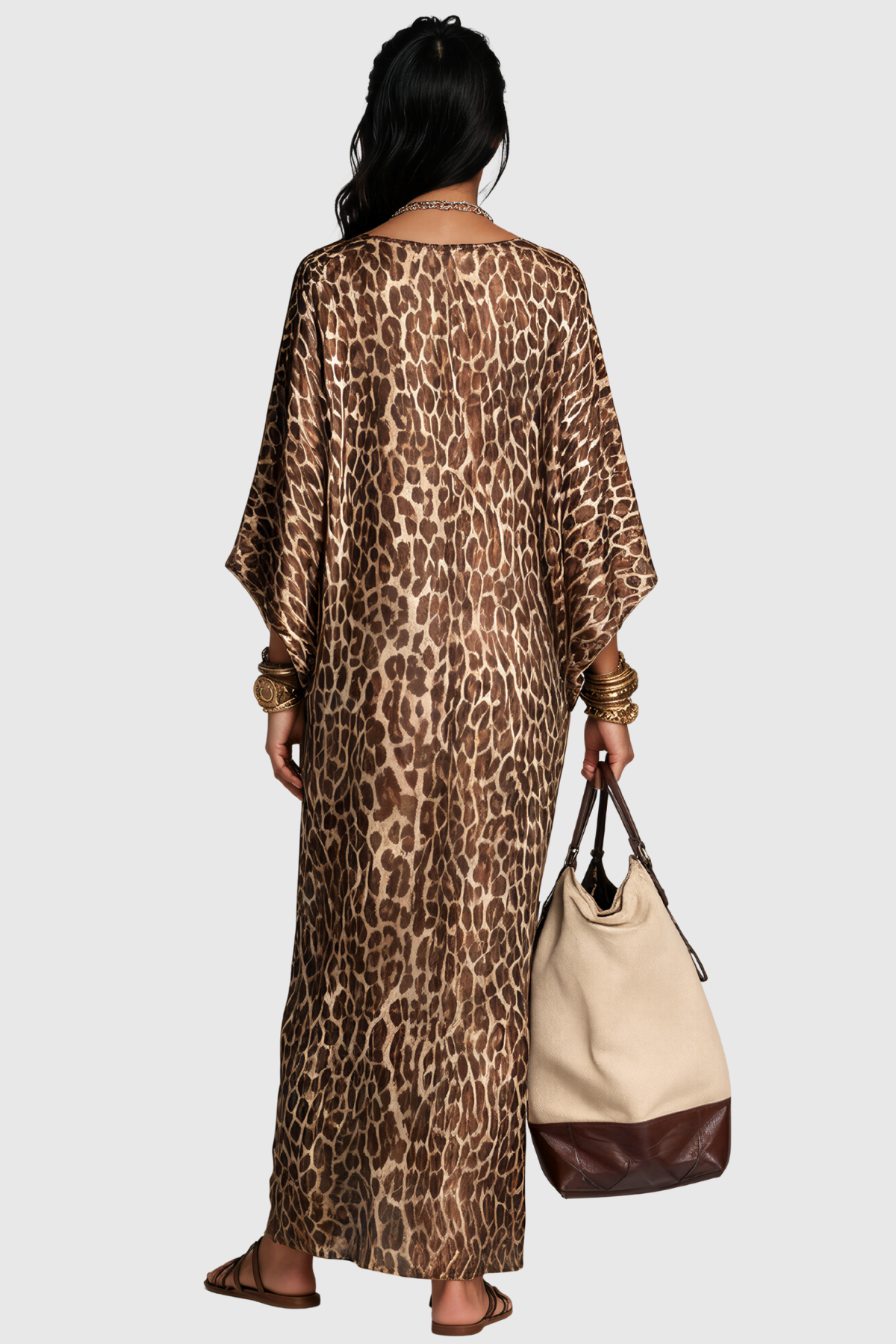 Invidia V Neck Leopard Maxi Dress