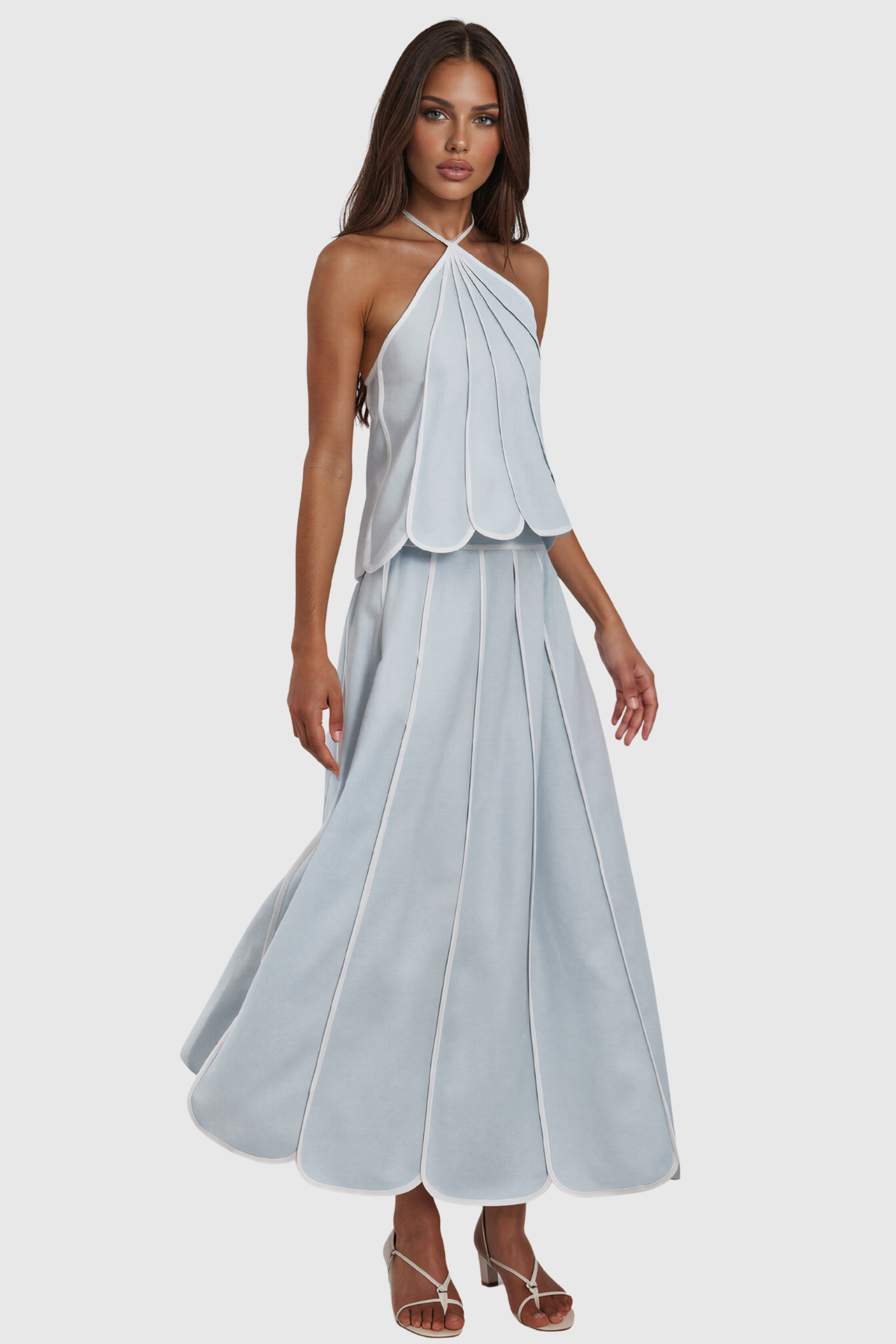 Ioachim Halter Neck Flared Skirt Set