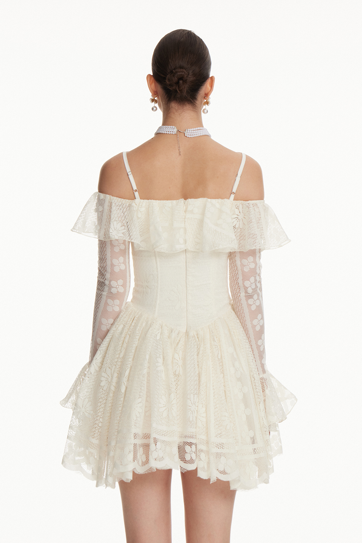Ioana Corset Lace Puffy Mini Dress