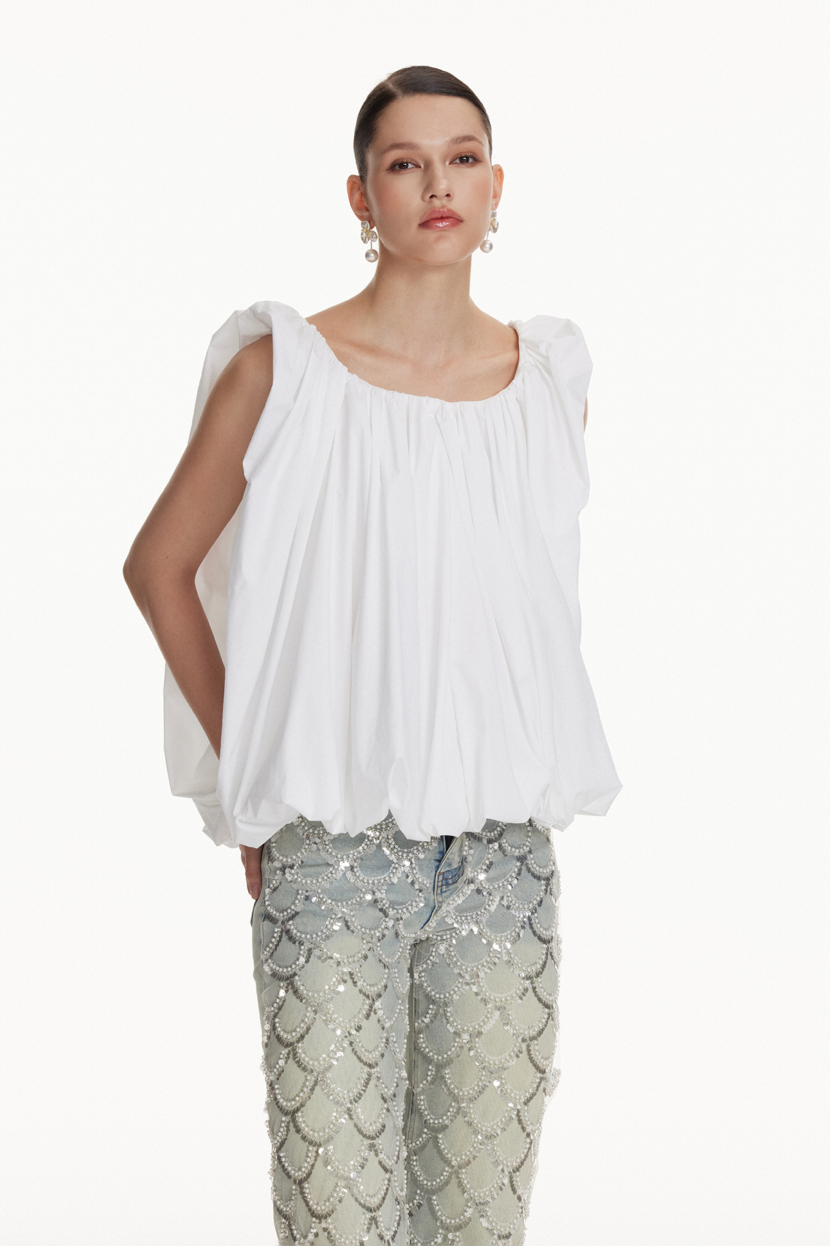 Ioanna Sleeveless Bubble Top