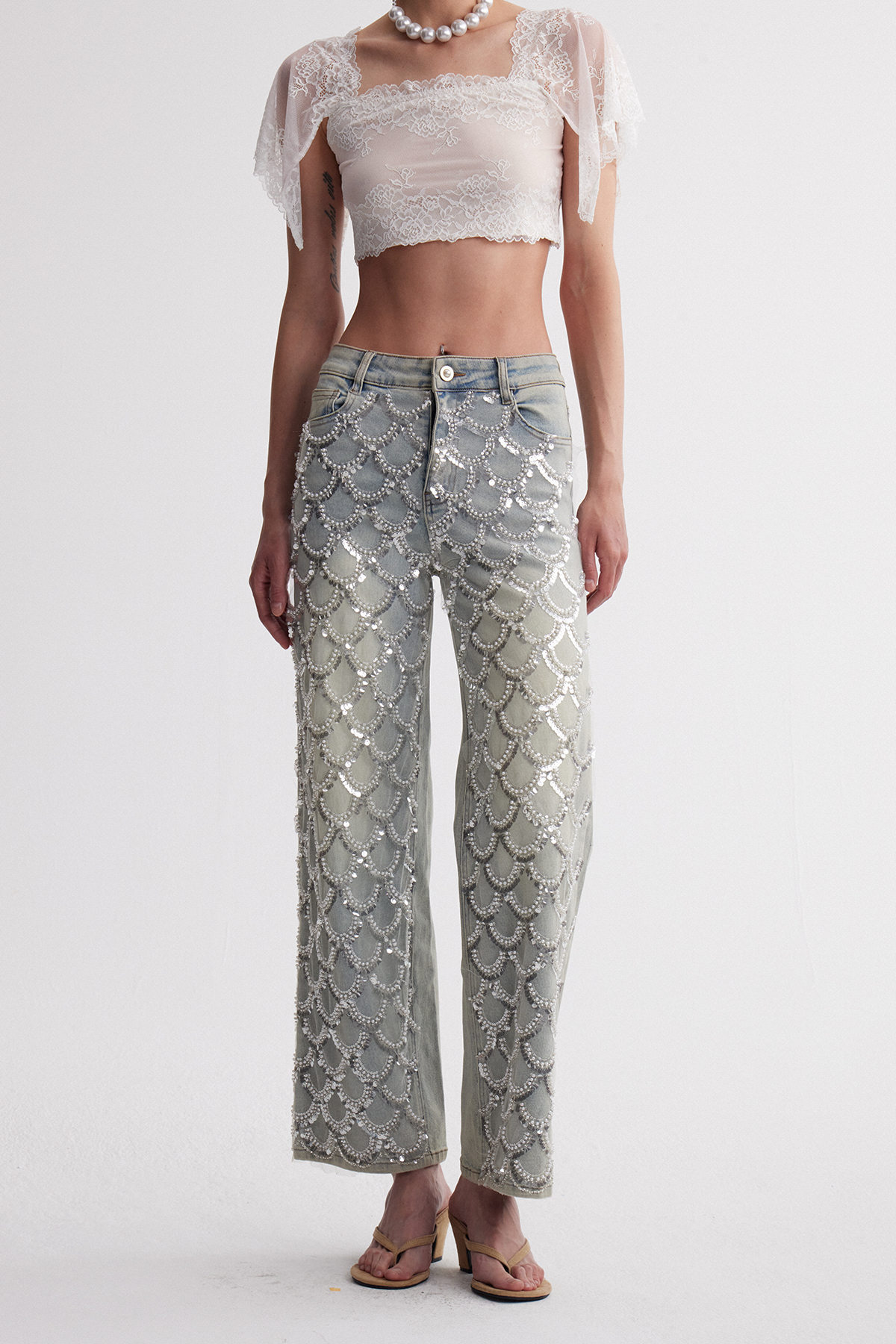 Ioannes Pearl Sequin Jeans