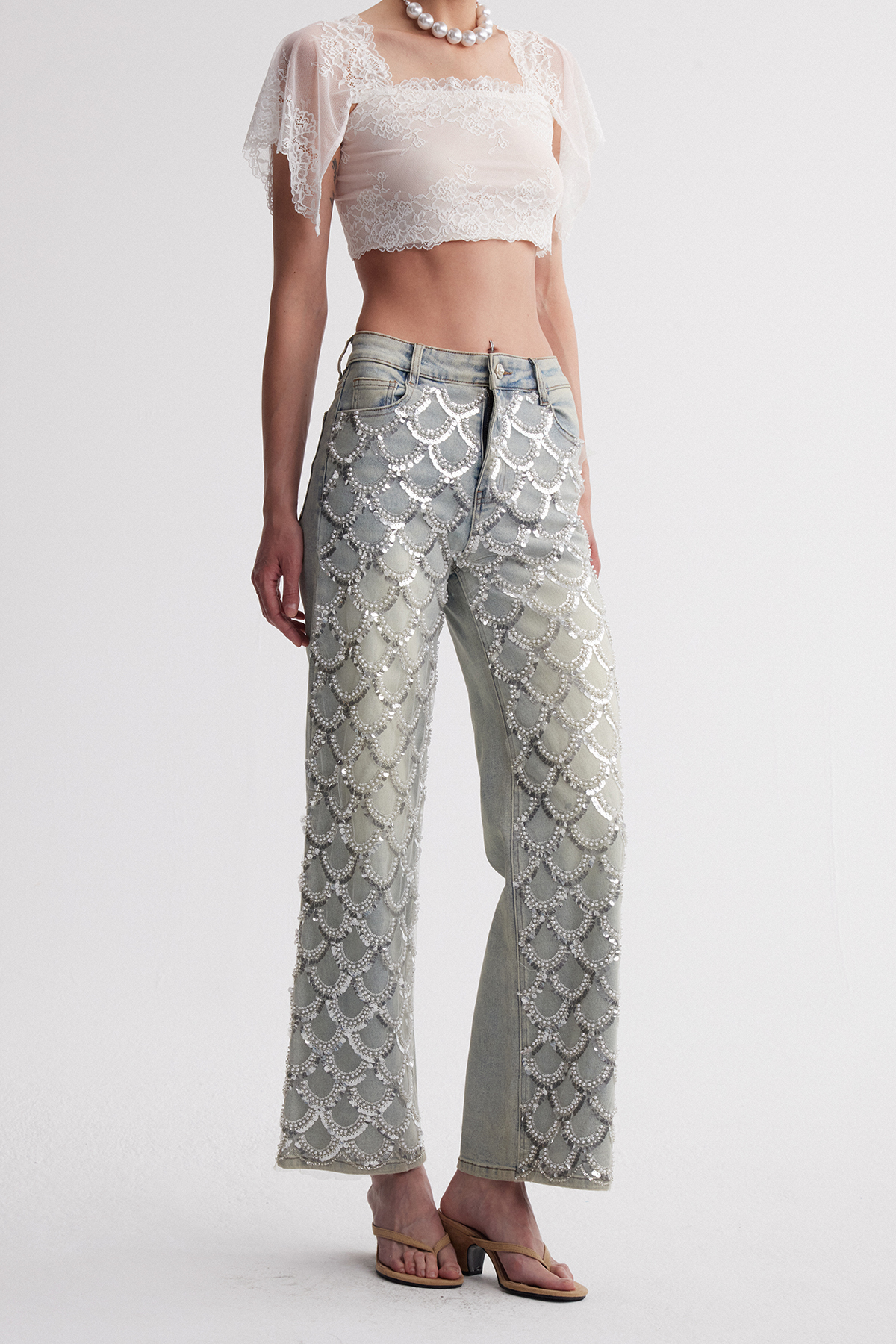 Ioannes Pearl Sequin Jeans