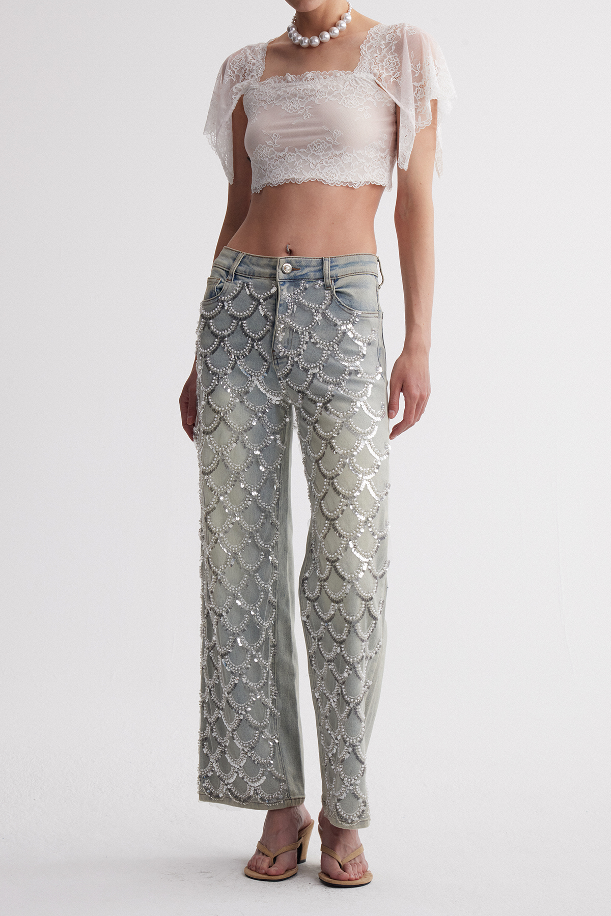 Ioannes Pearl Sequin Jeans
