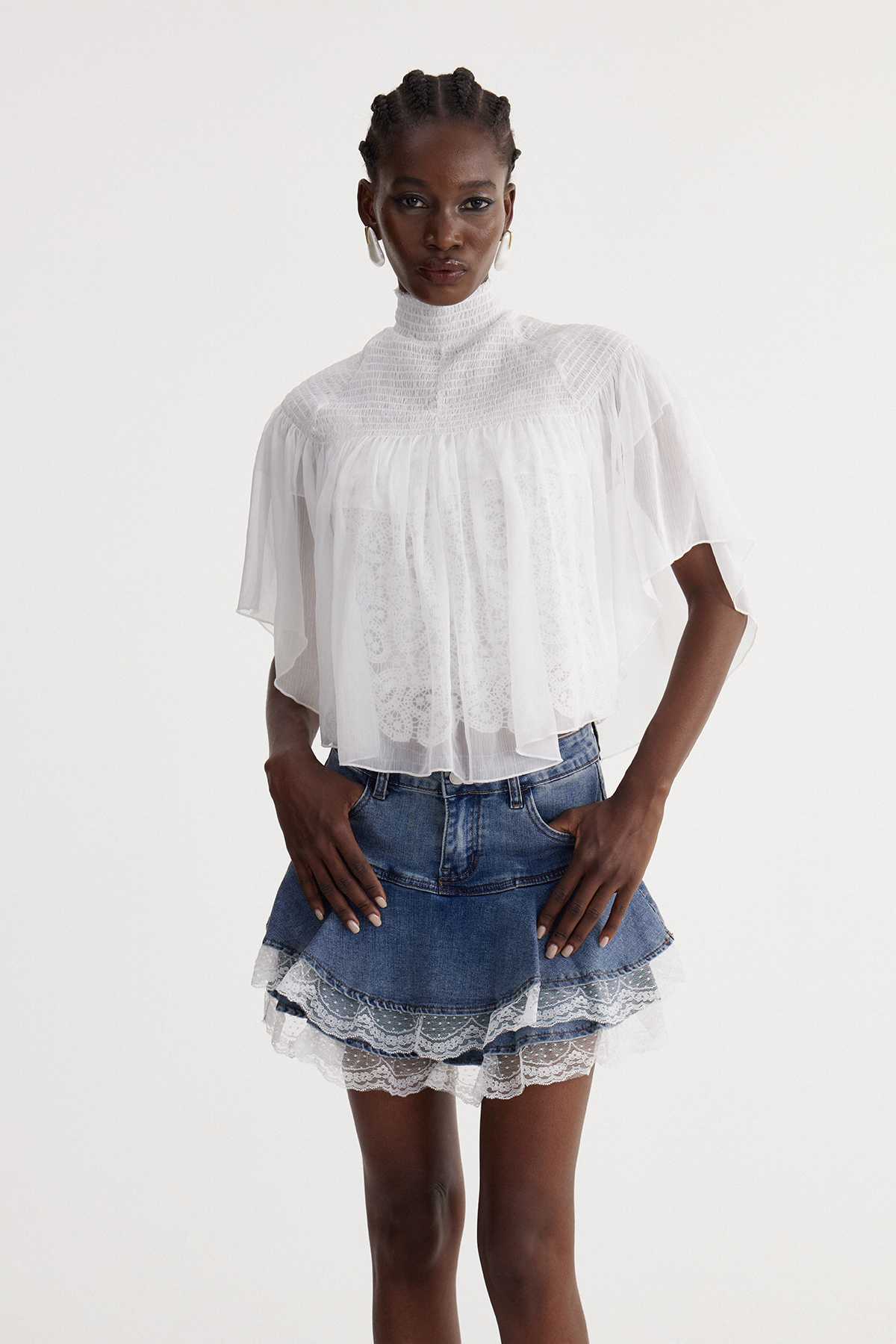 Ioannicius Crop Shawl Top