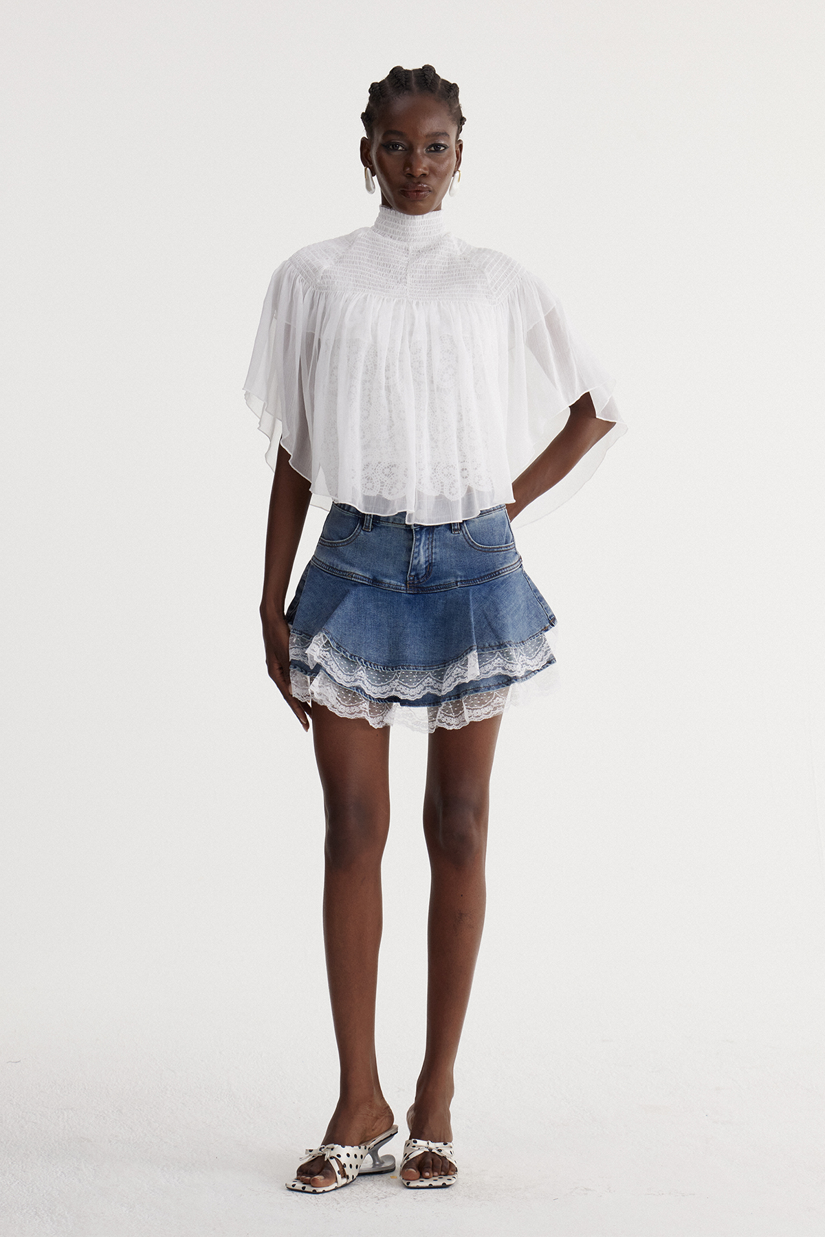 Ioannicius Crop Shawl Top