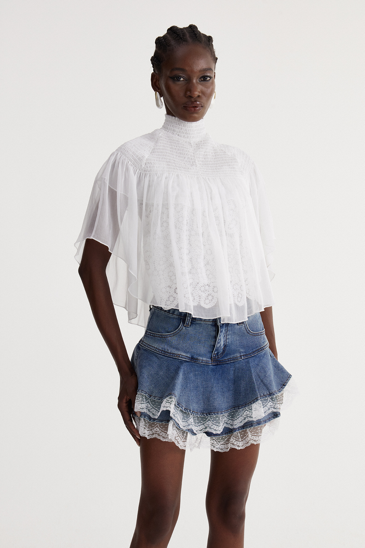 Ioannicius Crop Shawl Top