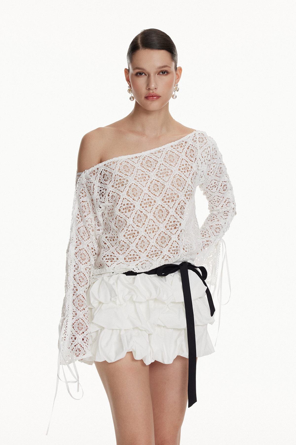 Ioannikios Lace Bubble Skirt Set