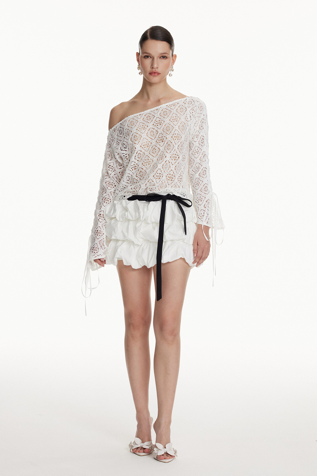 Ioannikios Lace Bubble Skirt Set