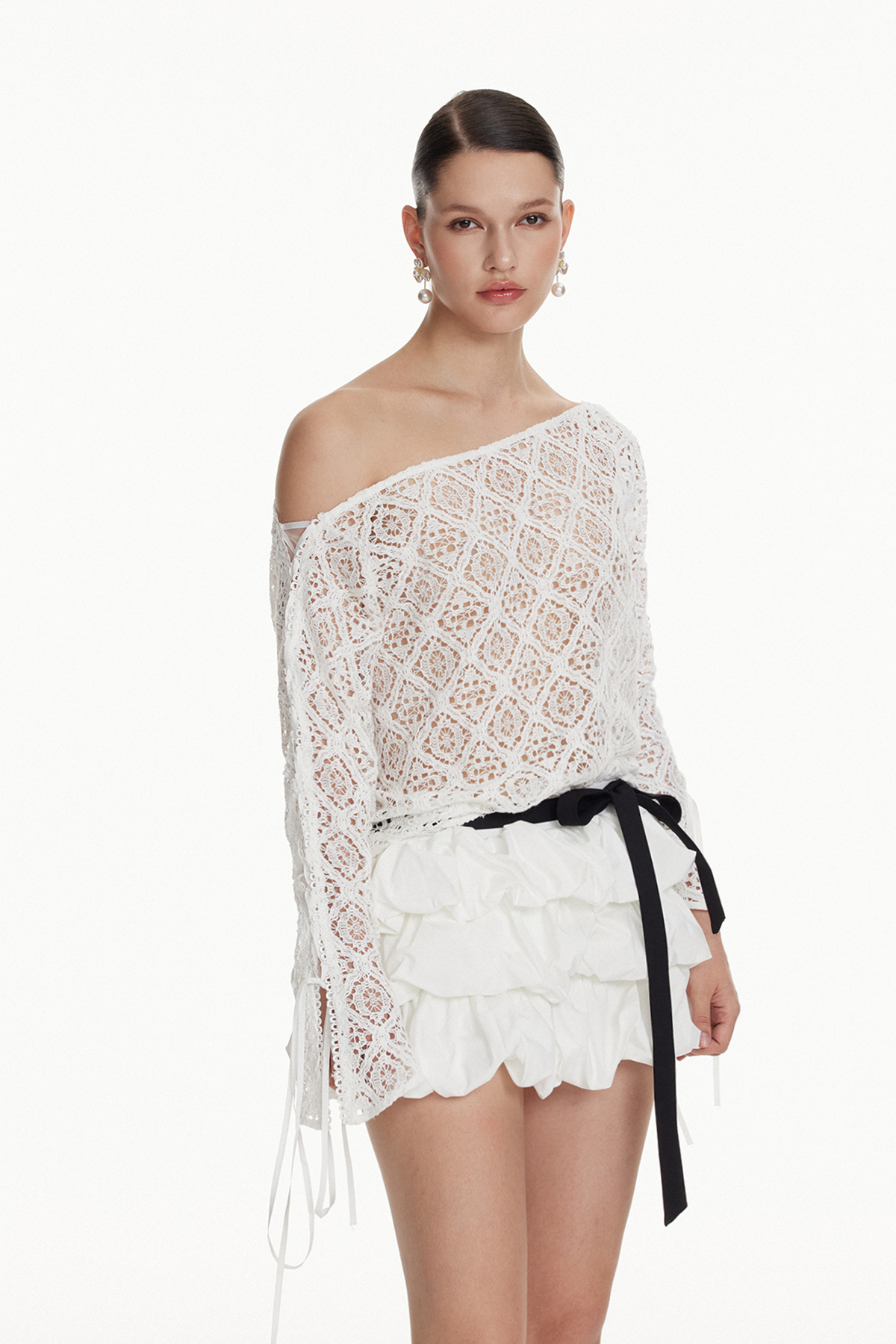 Ioannikios Lace Bubble Skirt Set