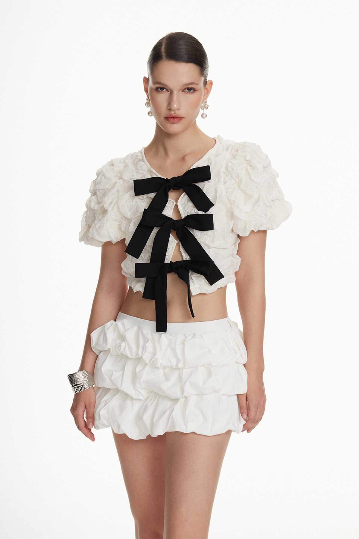 Ioannis Crop Bow Ruch Top