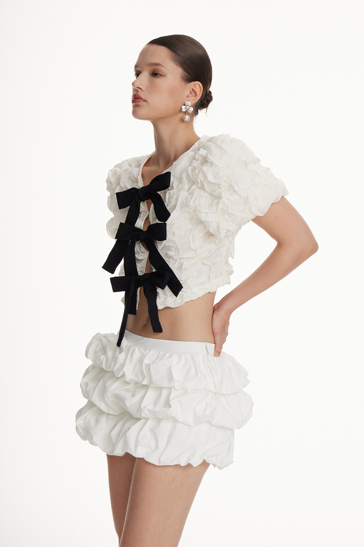 Ioannis Crop Bow Ruch Top