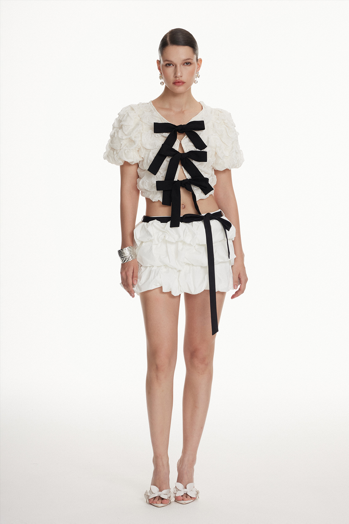 Ioannis Crop Bow Ruch Top
