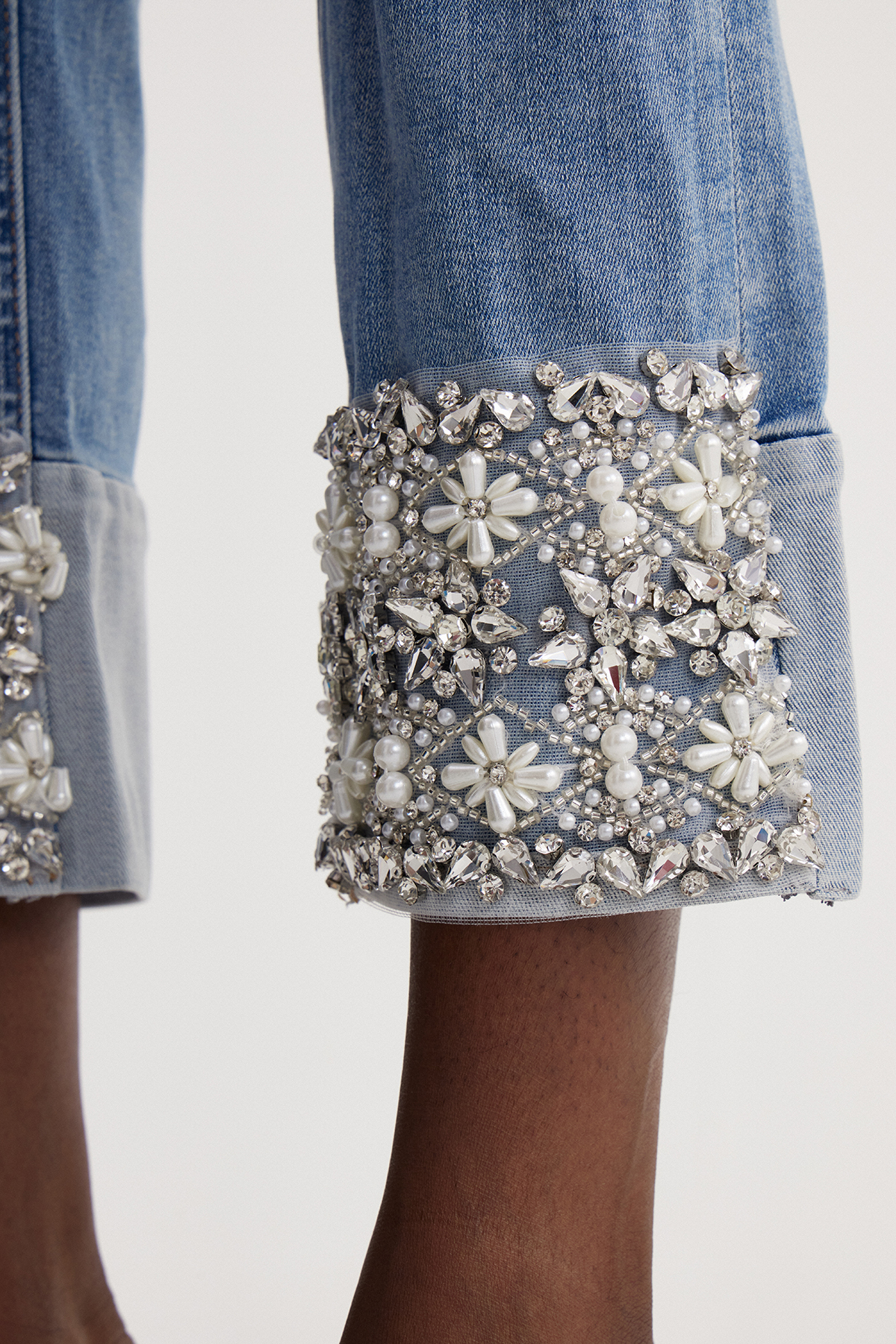 Iocasta Rhinestone Barrel Jeans