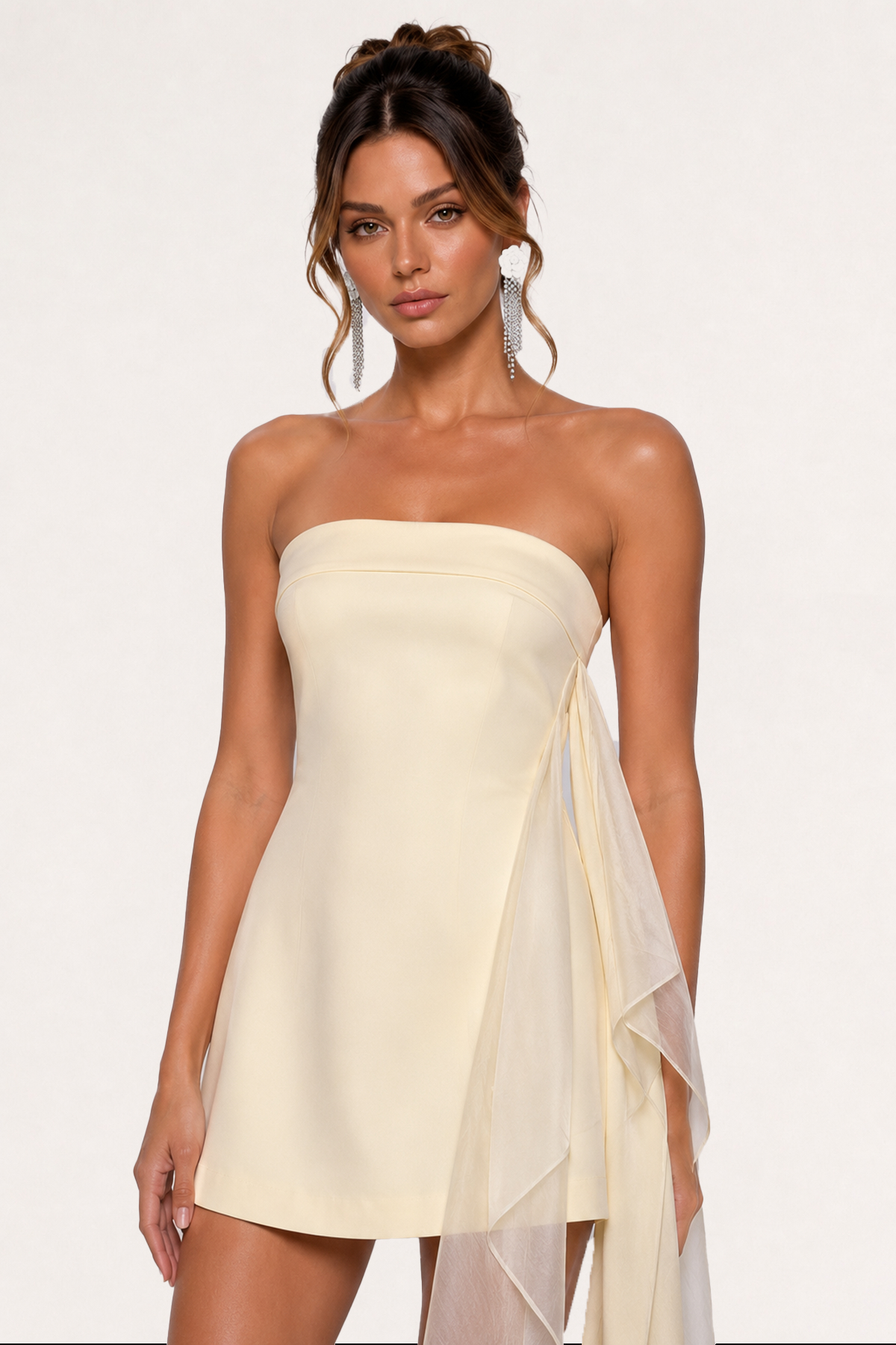 Iokua Strapless Ruffle Mini Dress