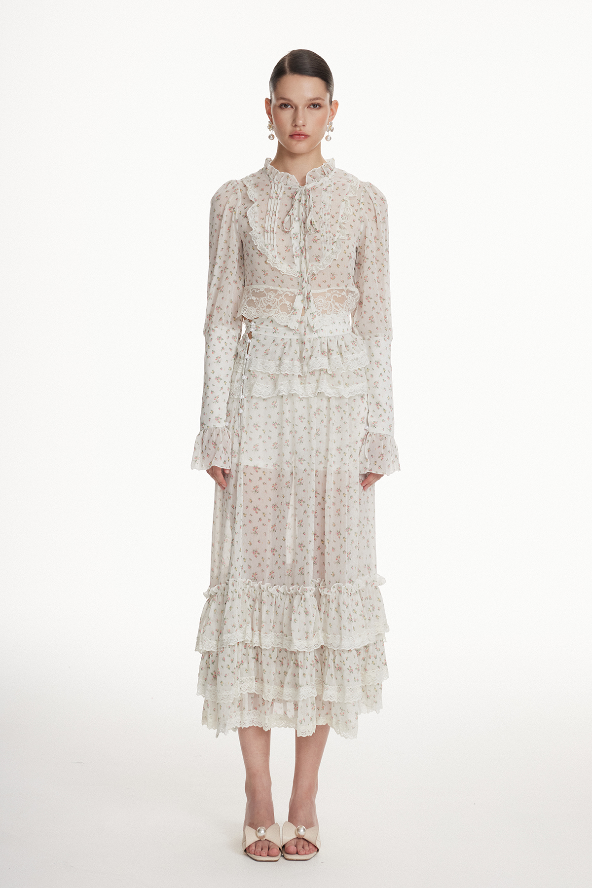 Iolanda Floral Lace Skirt Set